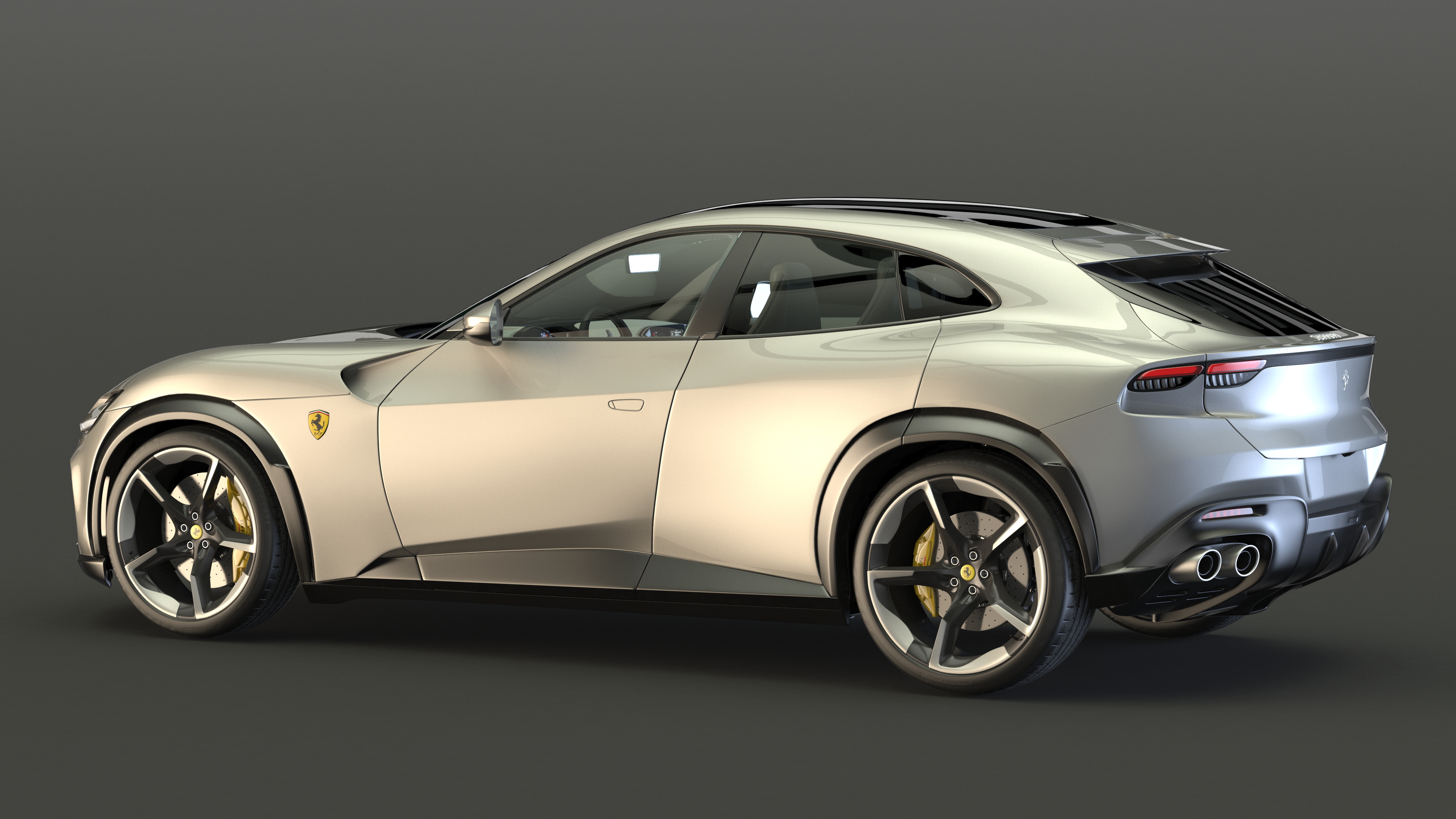 2023 Ferrari Purosangue SUV Grey Rigged 3D model