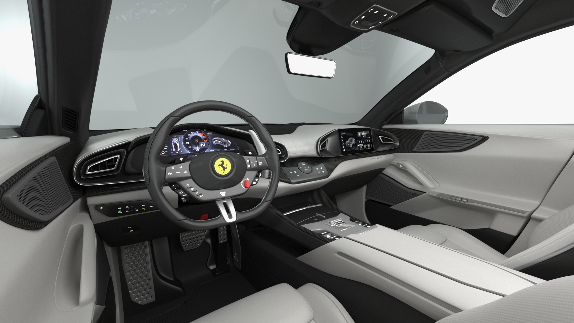 2023 Ferrari Purosangue SUV Grey Rigged 3D model