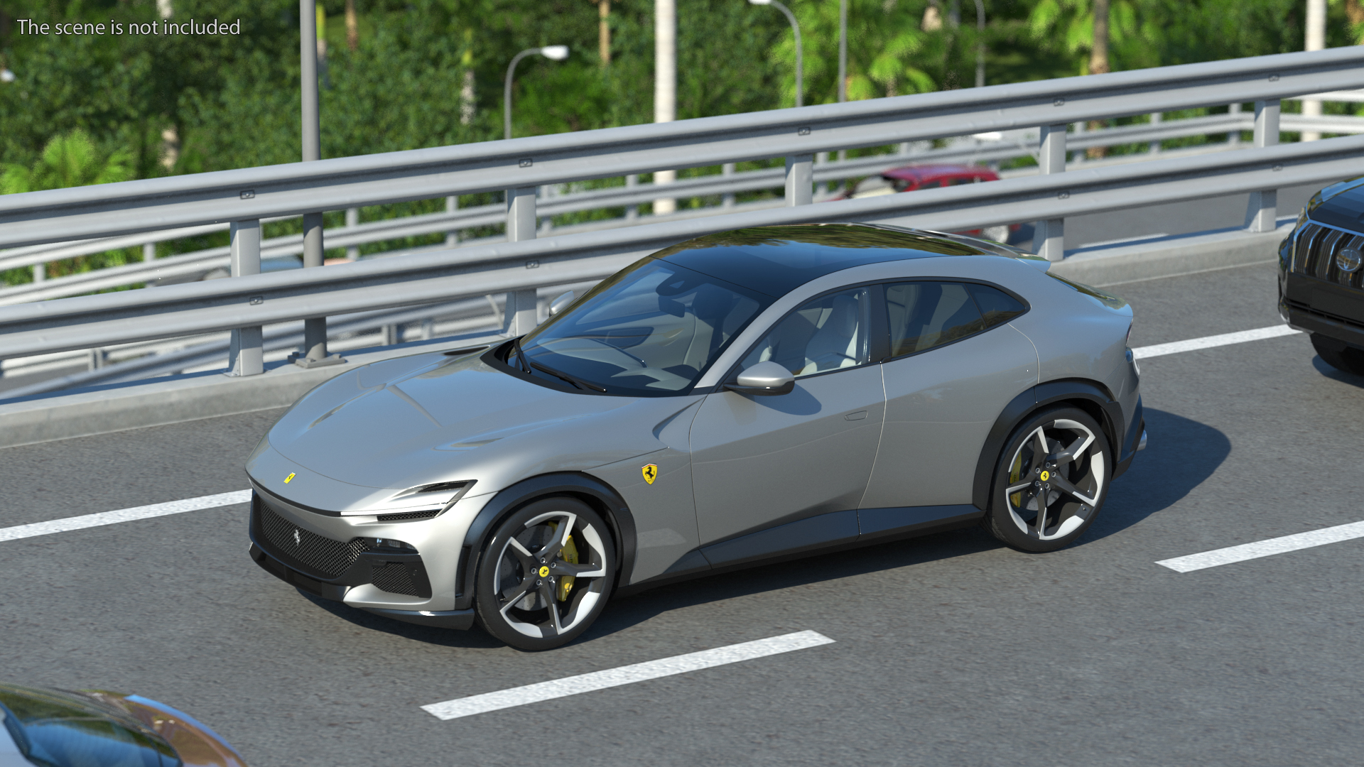 2023 Ferrari Purosangue SUV Grey Rigged 3D model