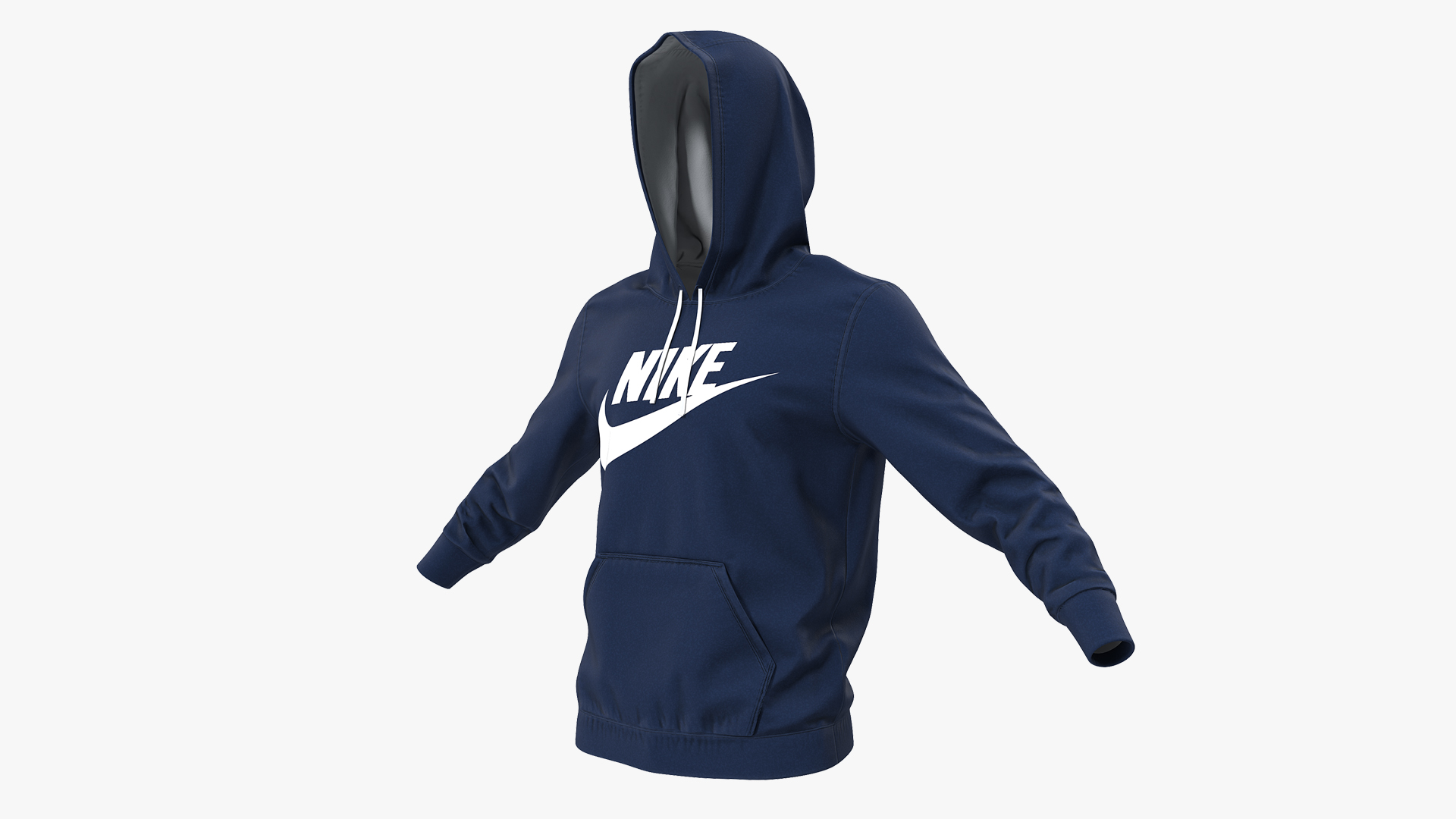 3D Blue Hoodie Nike Raised Hood model