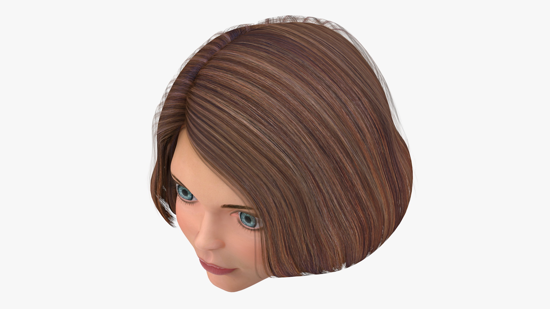 3D Cartoon Young Girl Head model