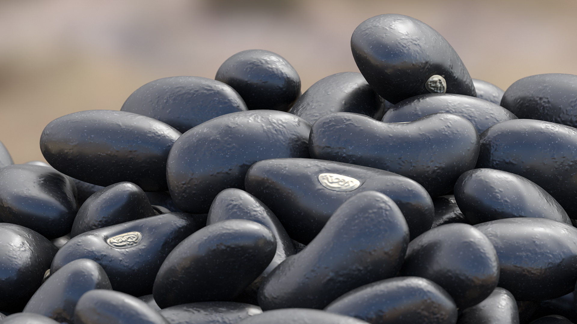 3D Pile of Black Turtle Beans