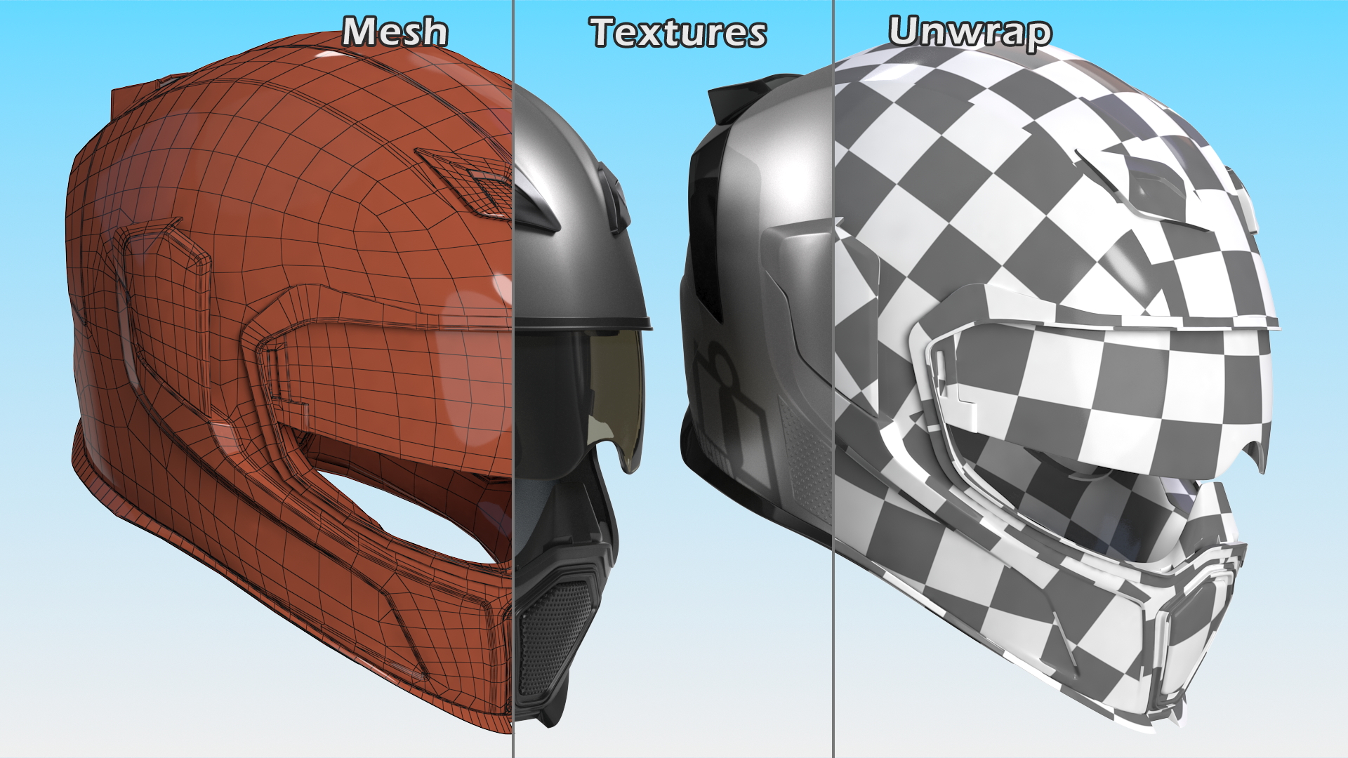 3D Bike Racing Helmet Grey model