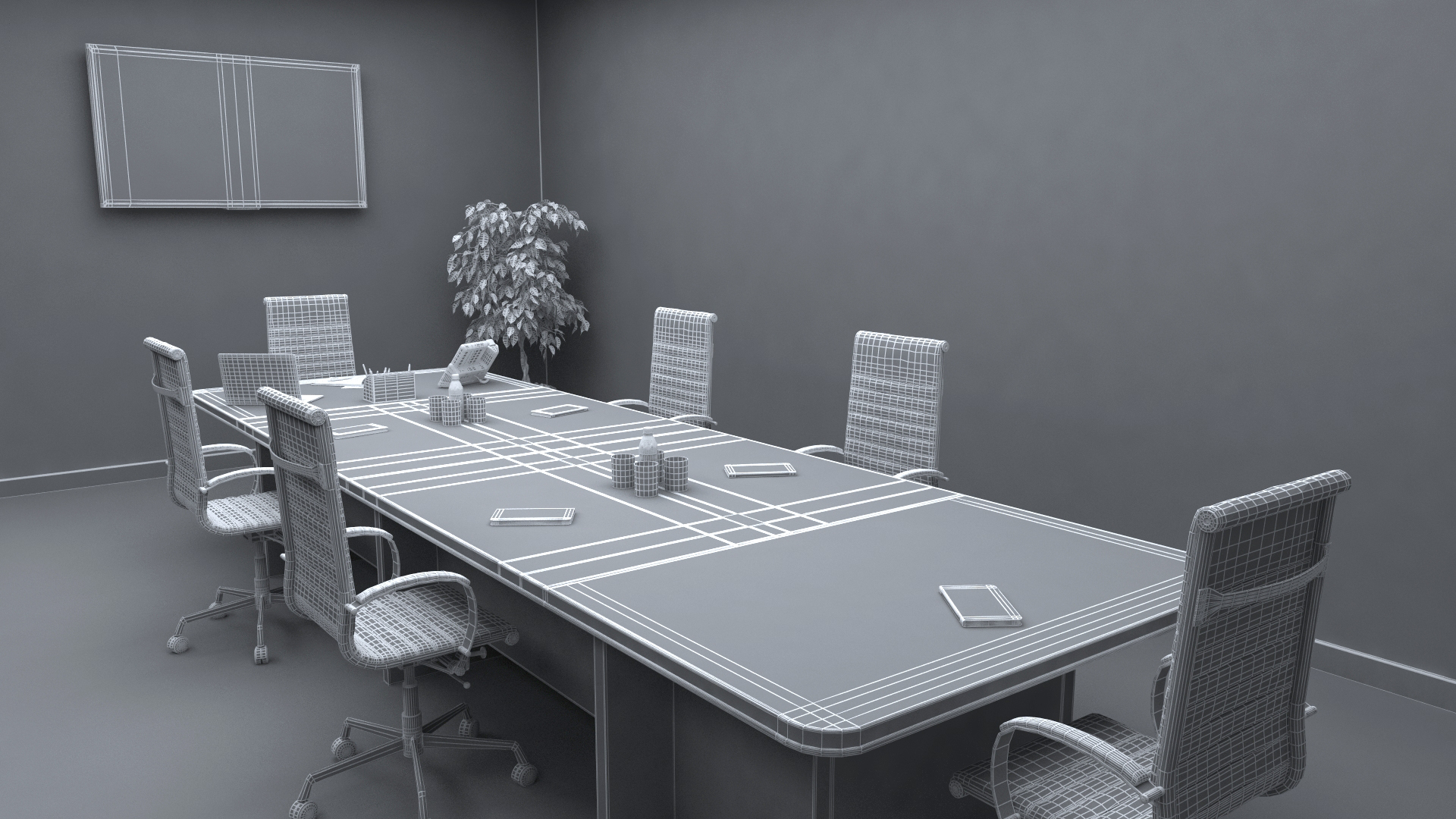 3D model Meeting Room with Filling