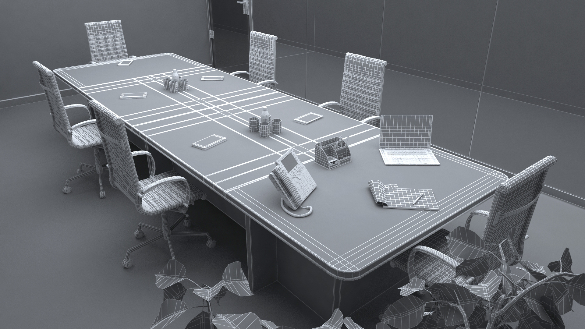 3D model Meeting Room with Filling