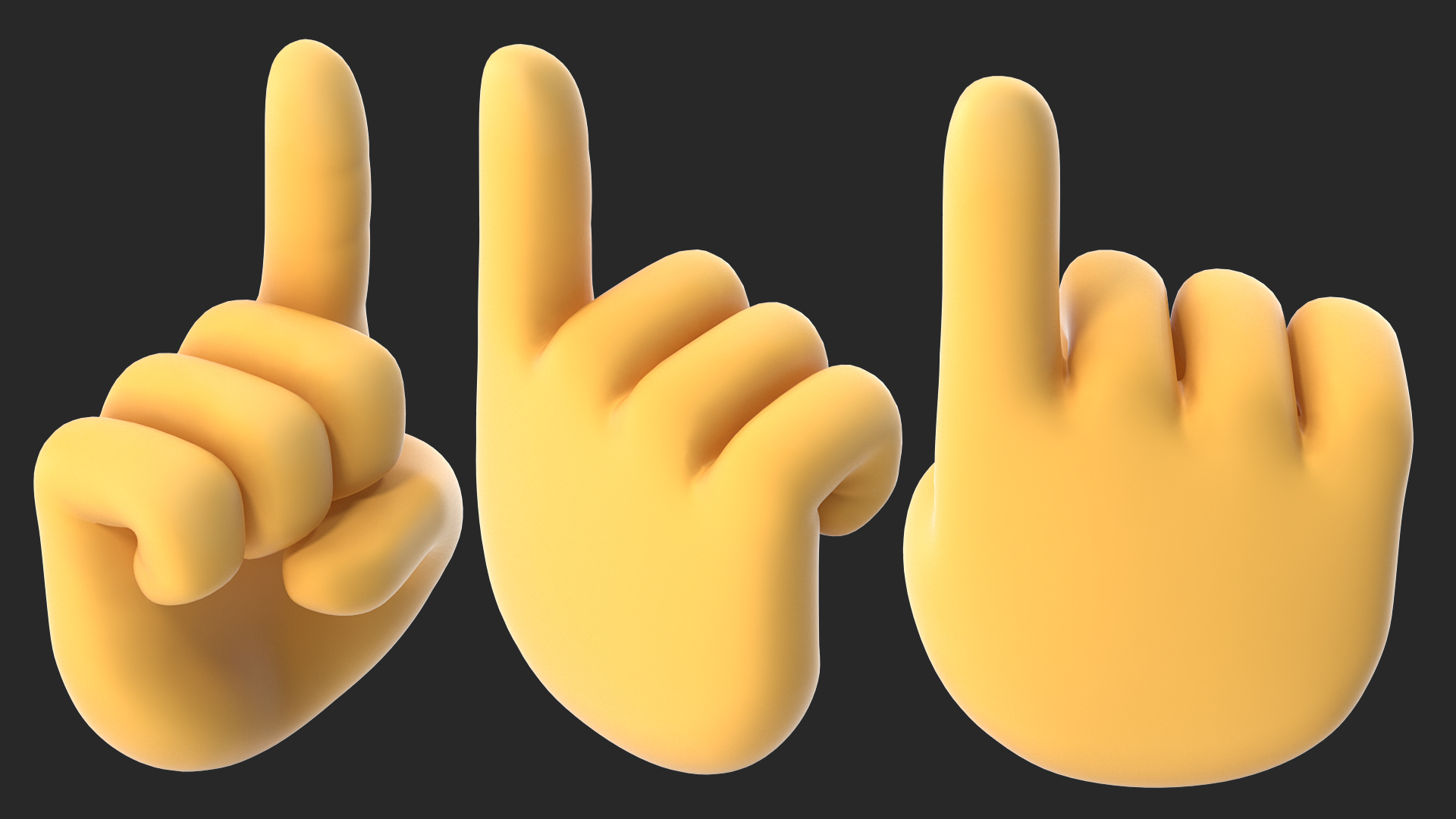 3D Index Pointing Up Emoji model