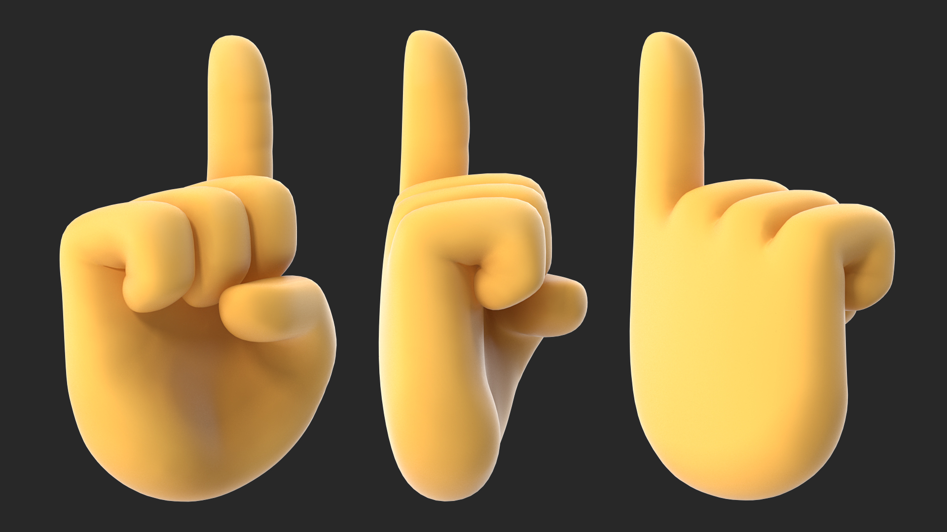 3D Index Pointing Up Emoji model