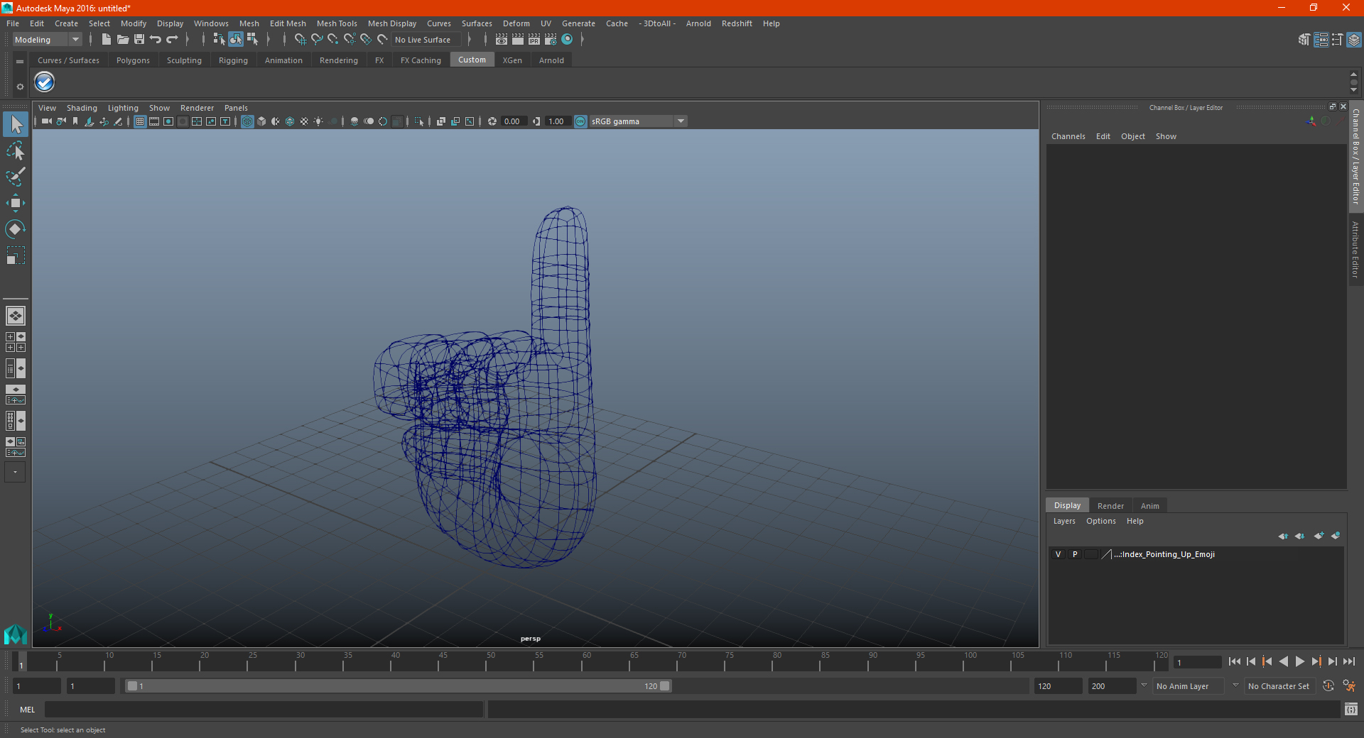 3D Index Pointing Up Emoji model