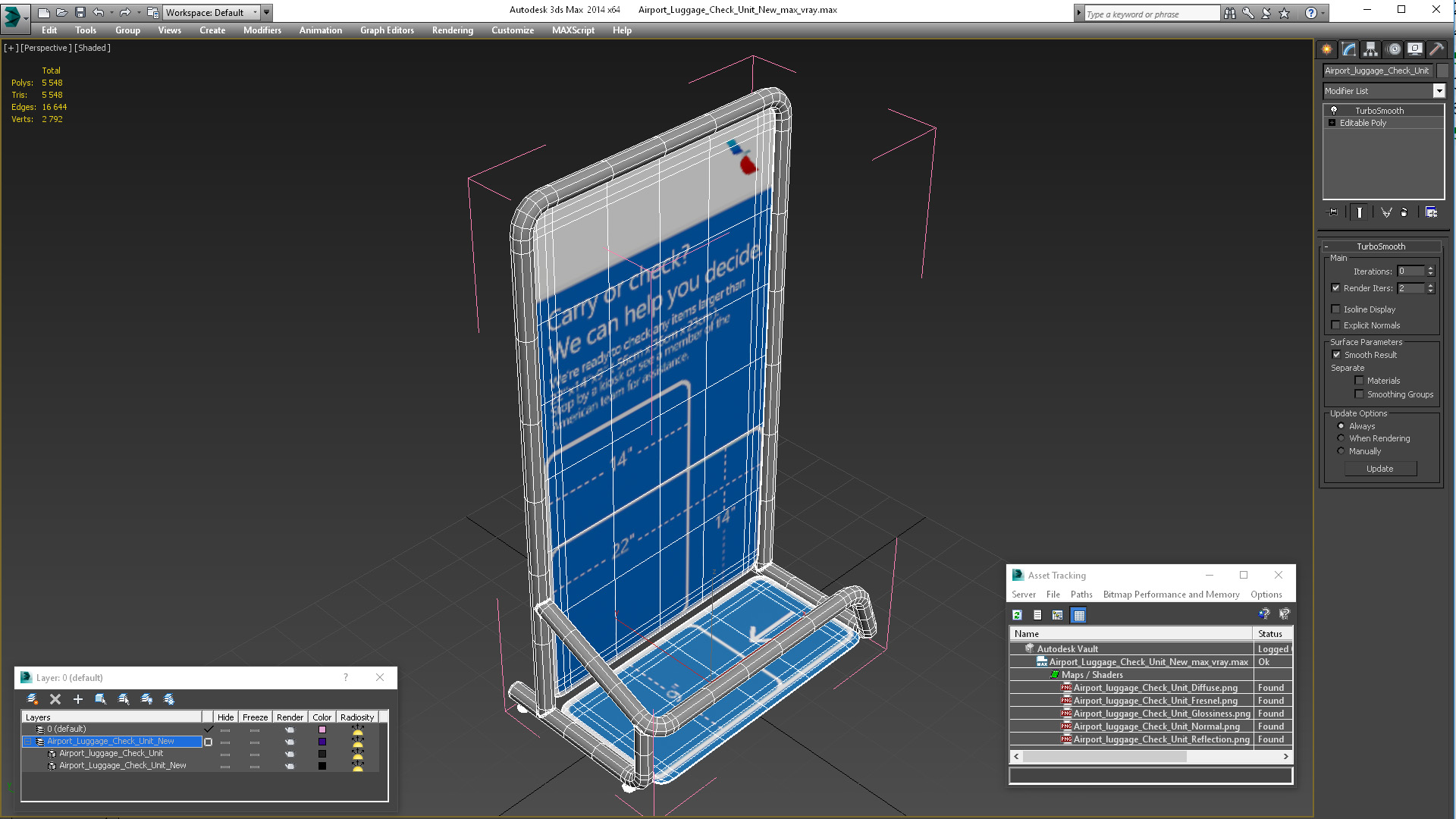 3D model Airport Luggage Check Unit New