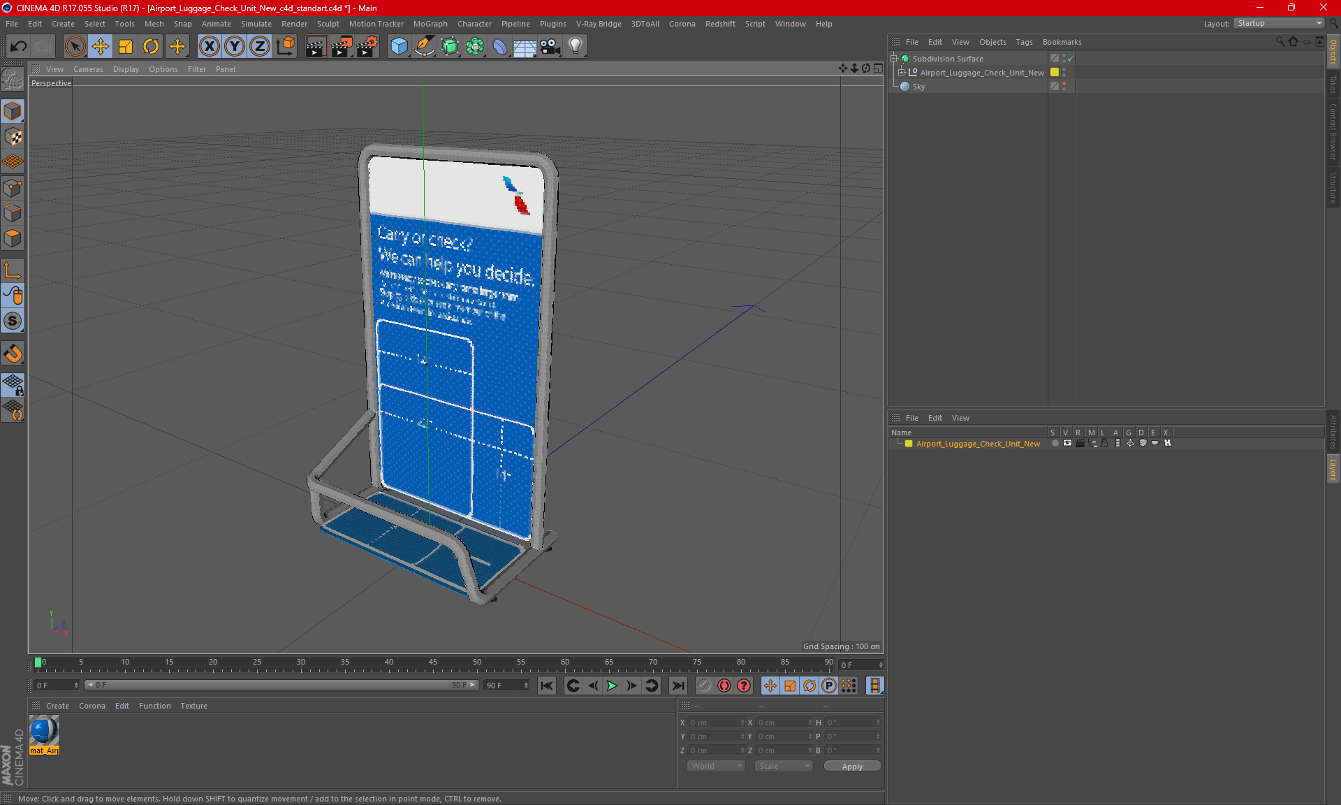 3D model Airport Luggage Check Unit New