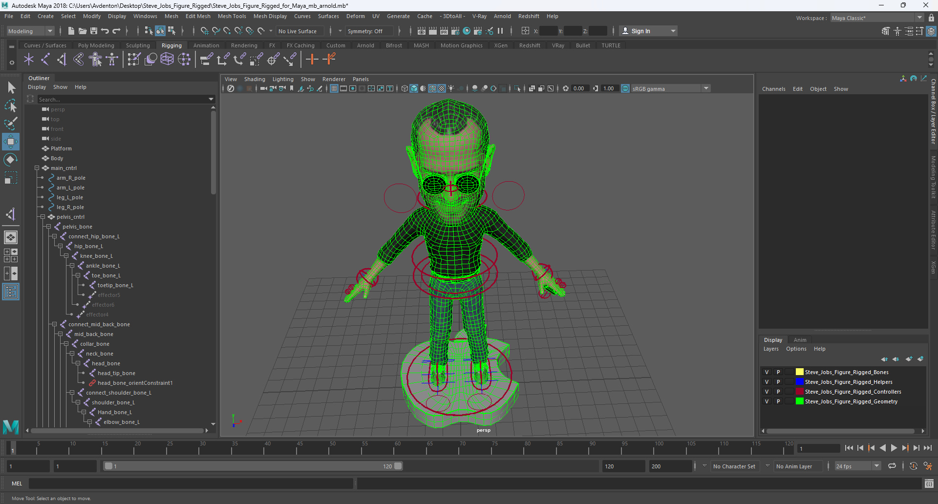 3D Steve Jobs Figure Rigged for Maya model