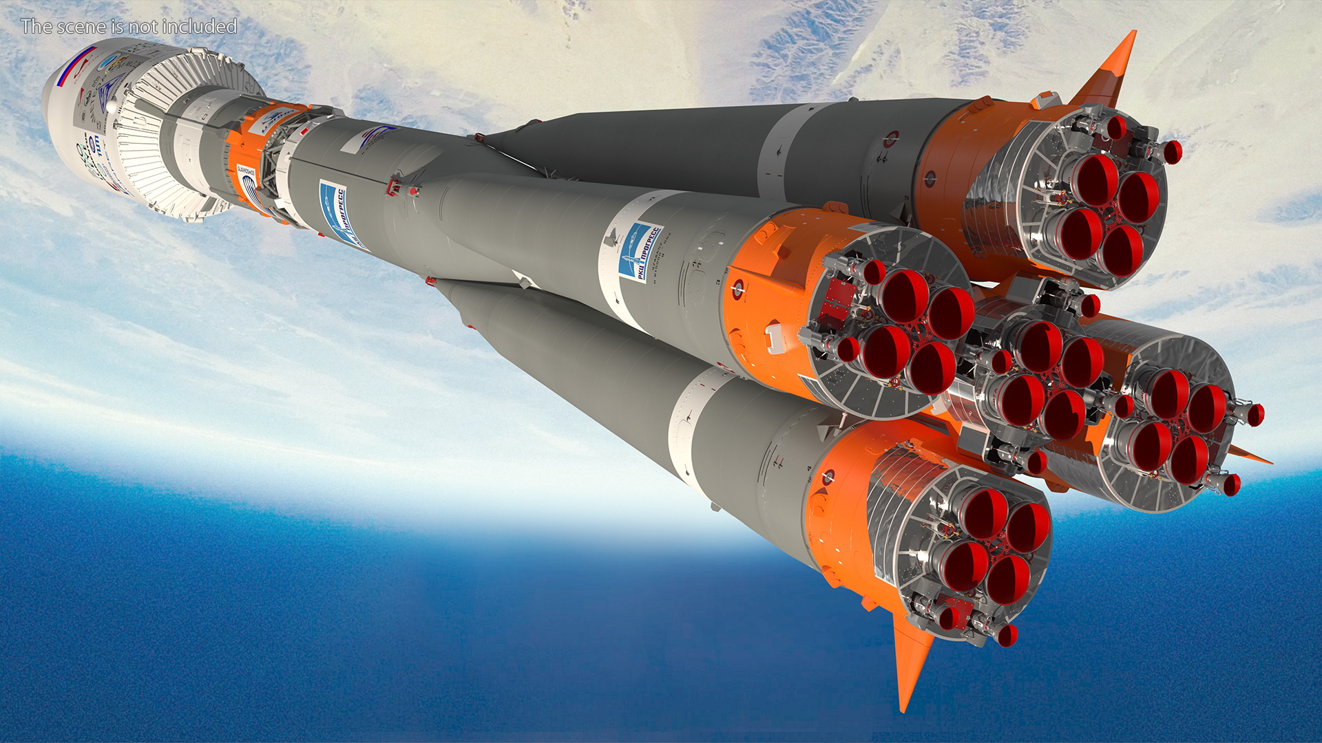 3D Soyuz 2 Orbital Launch Vehicle Main Parts