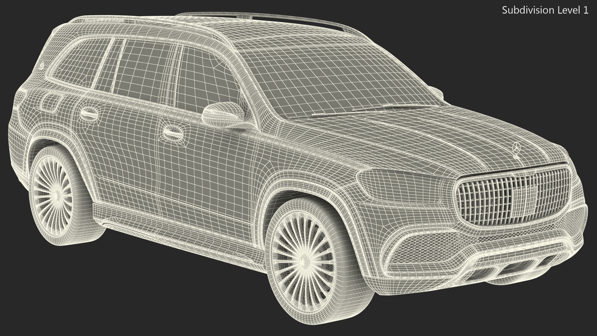 Maybach GLS 600 Silver Rigged 3D model