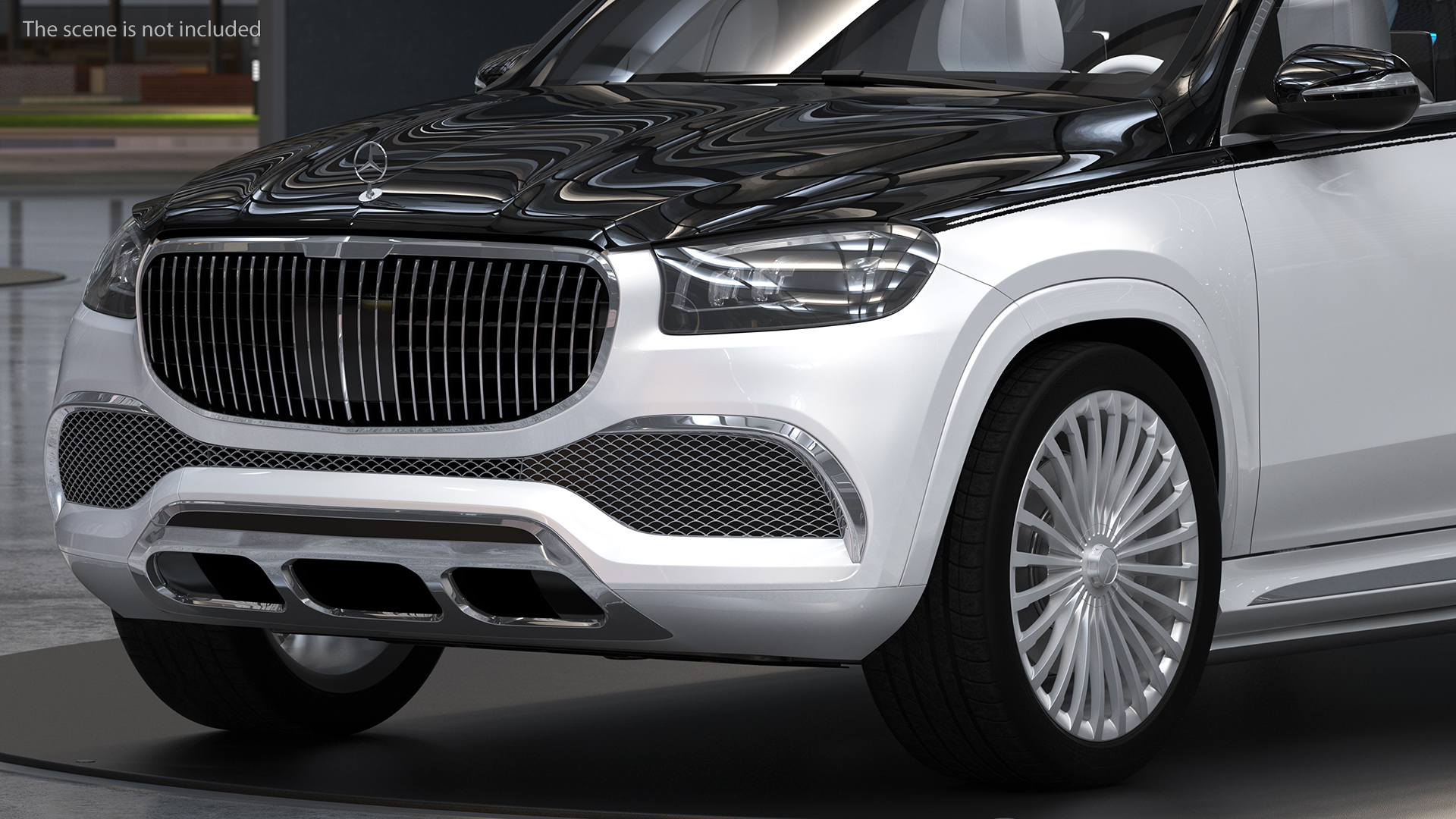 Maybach GLS 600 Silver Rigged 3D model