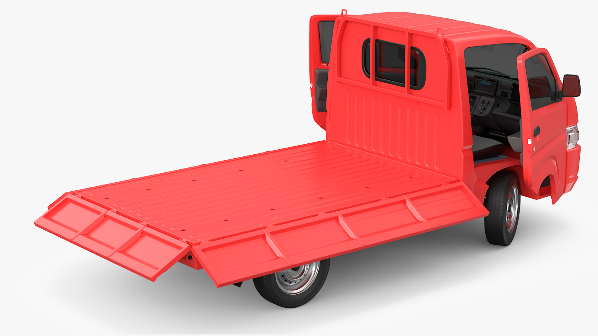 3D Suzuki Carry Truck Red Rigged for Maya model