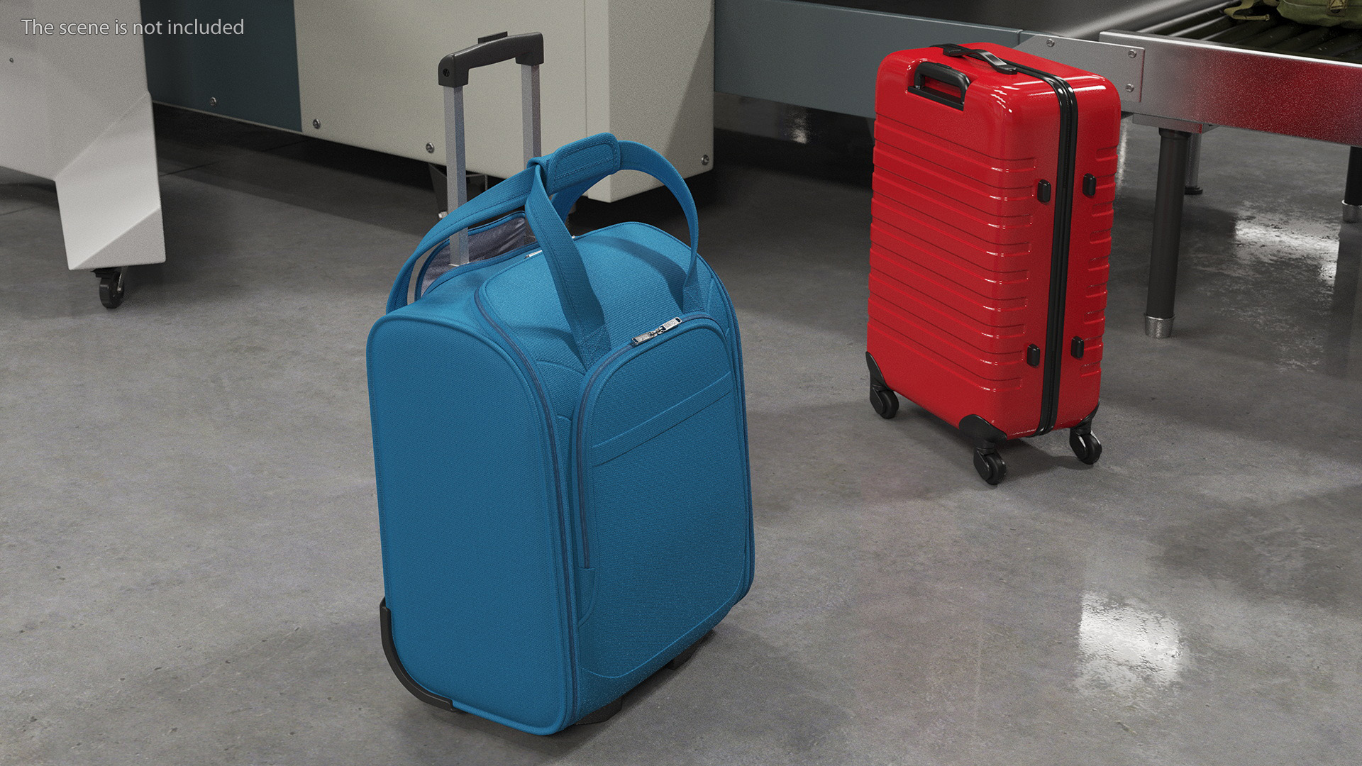 Blue Softshell Luggage 3D