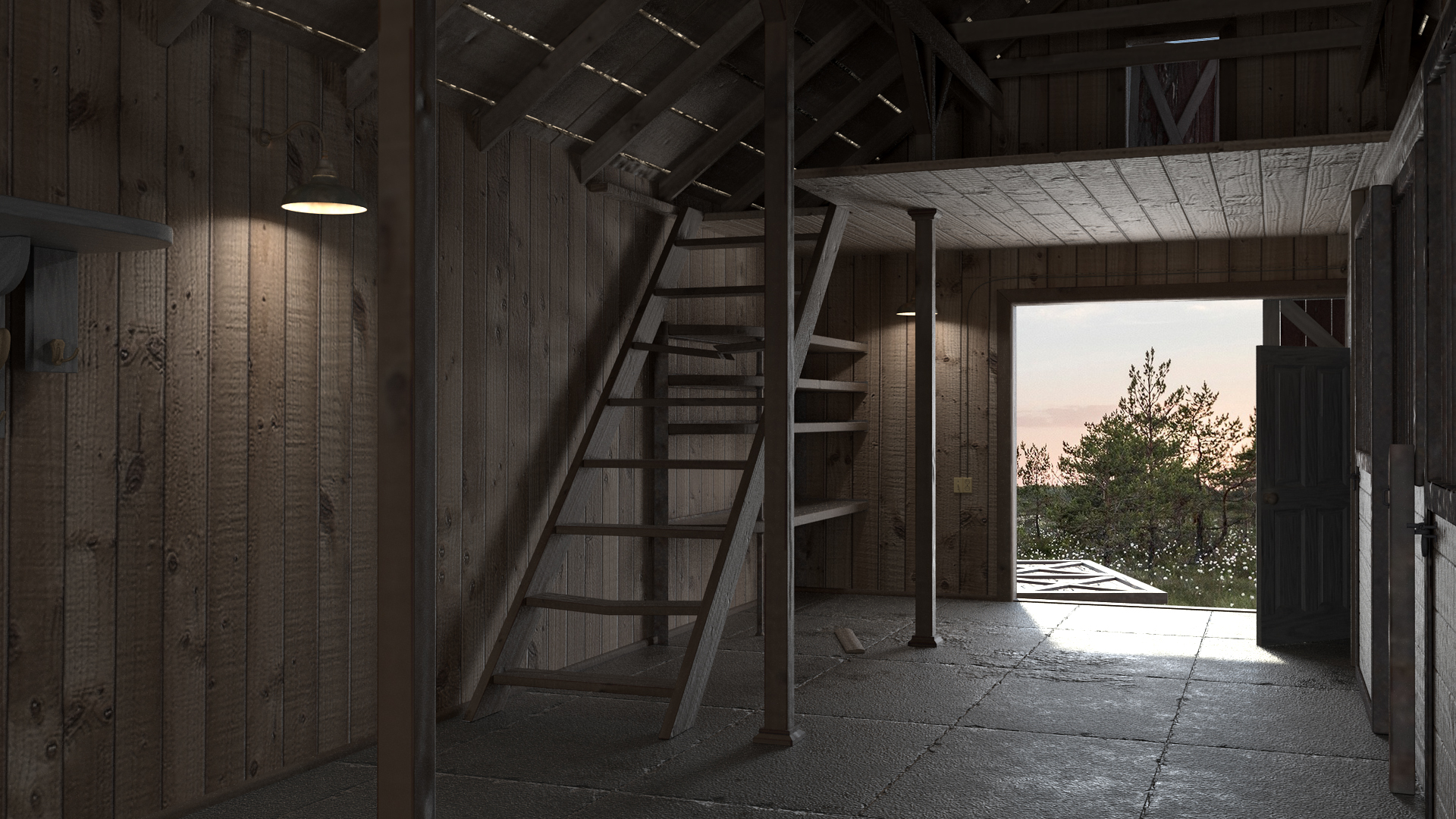 Old Derelict Wooden Barn 3D model