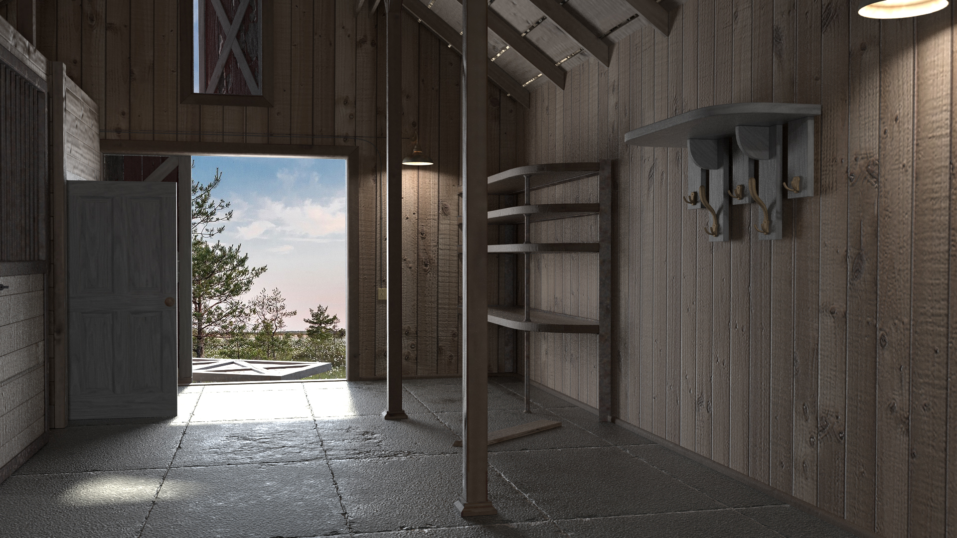 Old Derelict Wooden Barn 3D model