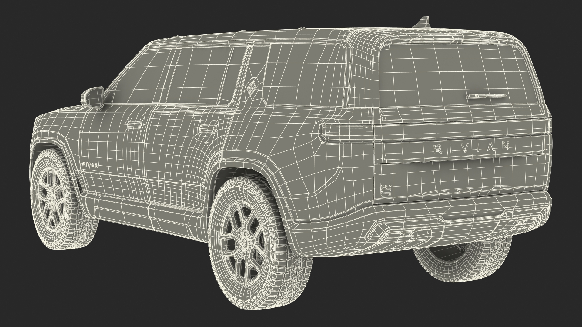 2023 Rivian R1S Simple Interior Green 3D