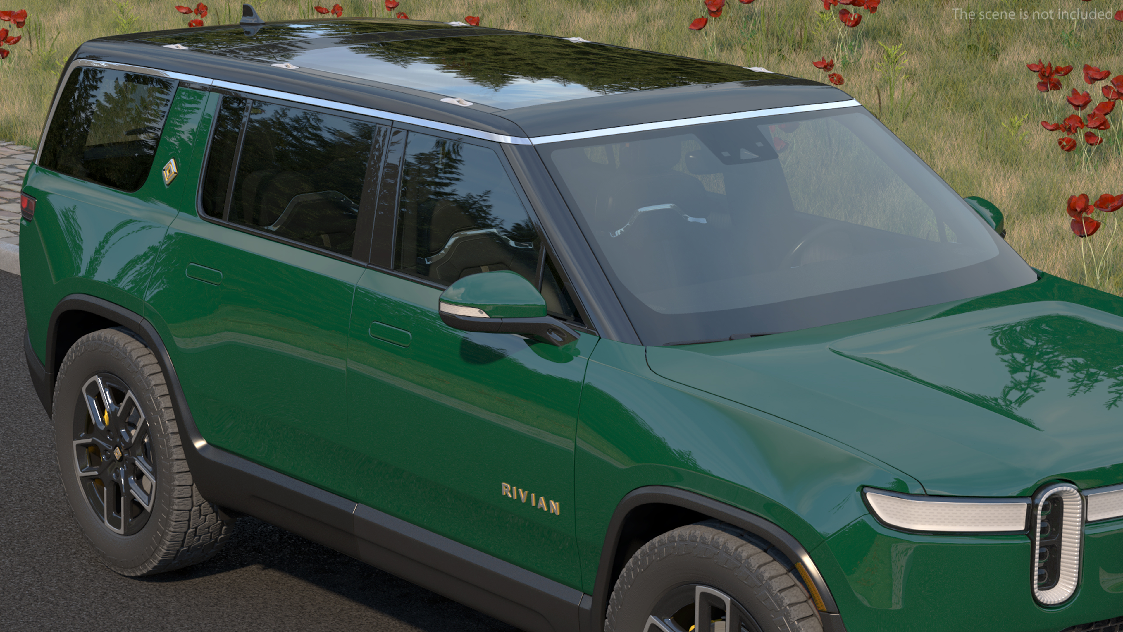 2023 Rivian R1S Simple Interior Green 3D