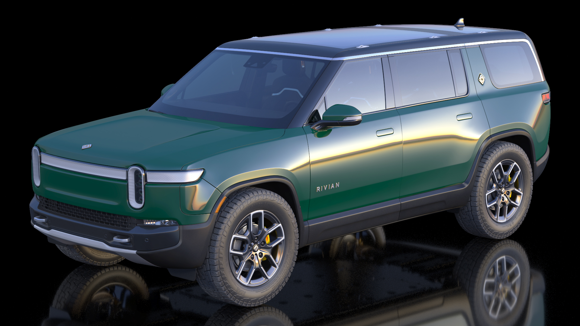 2023 Rivian R1S Simple Interior Green 3D