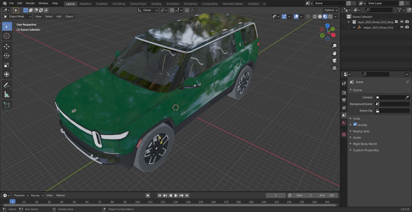 2023 Rivian R1S Simple Interior Green 3D