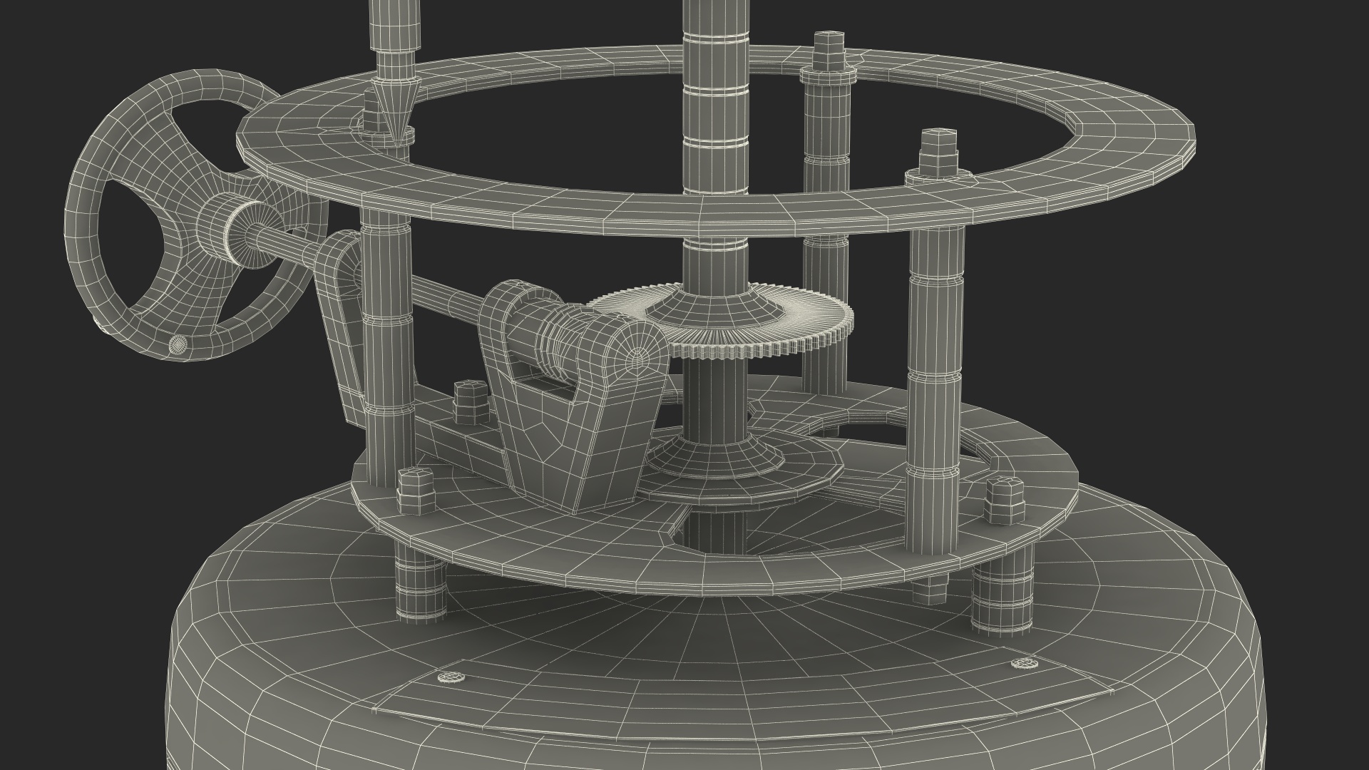 Steel Antique Orrery Solar System Rigged for Cinema 4D 3D model