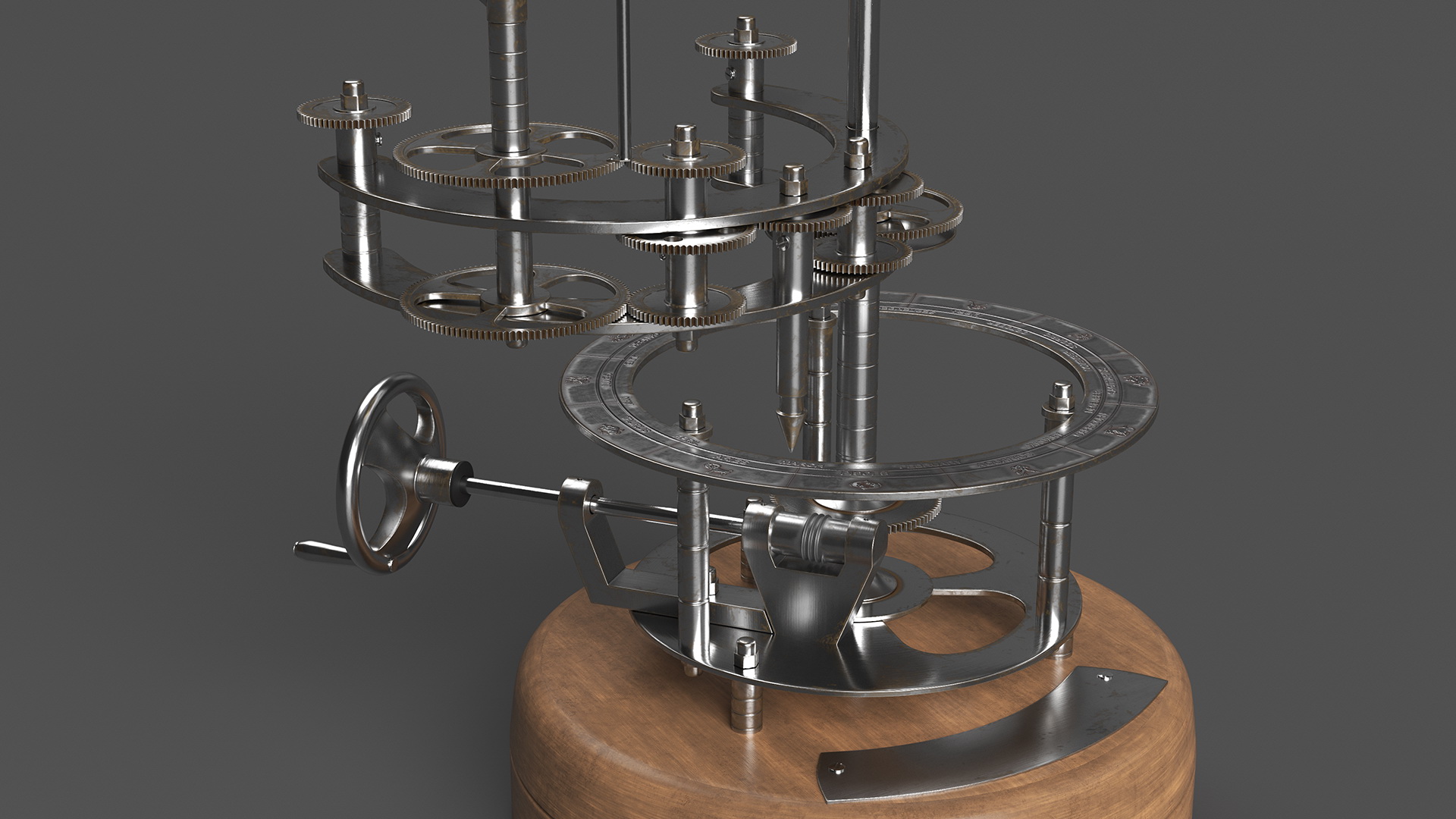 3D model Steel Antique Orrery Solar System Rigged