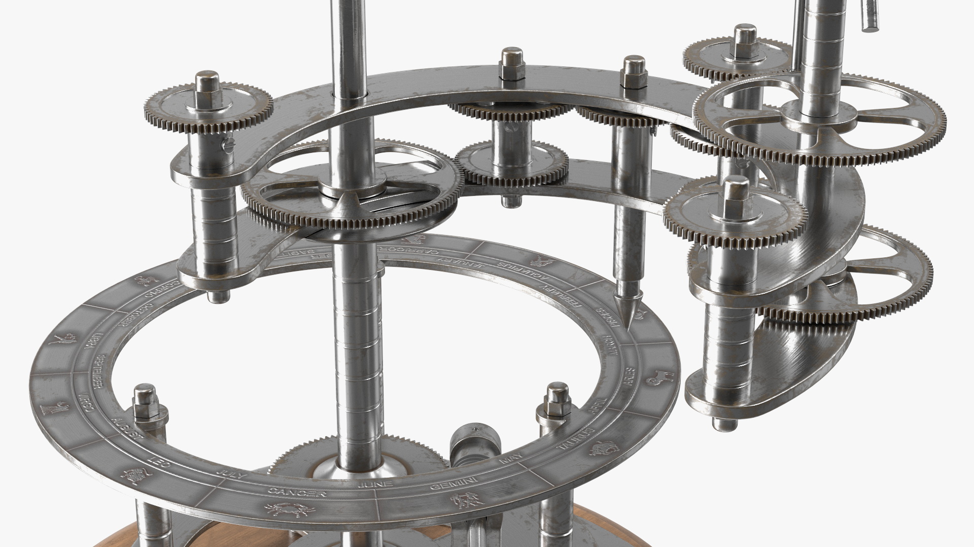 3D model Steel Antique Orrery Solar System Rigged