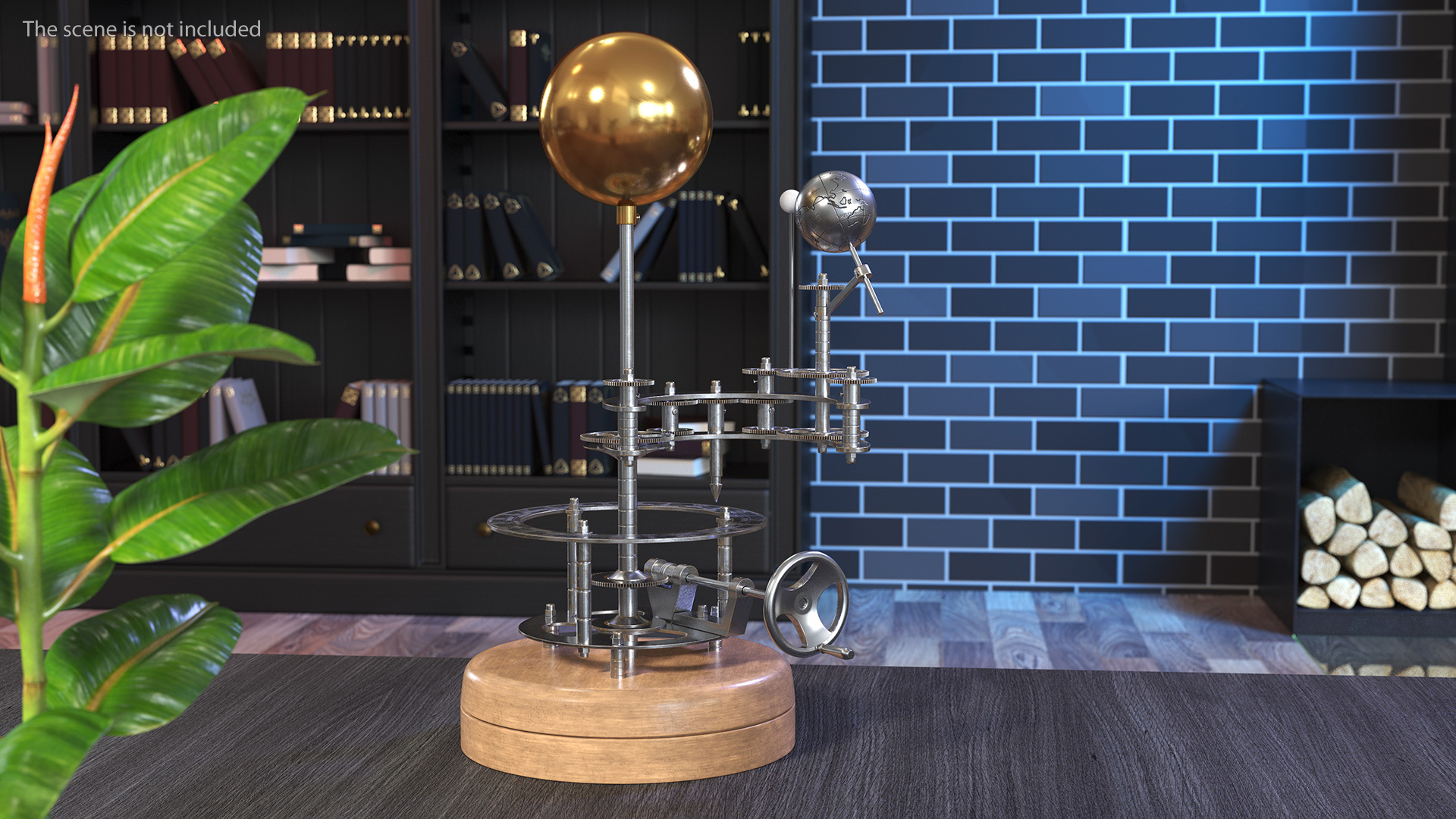 Steel Antique Orrery Solar System Rigged for Cinema 4D 3D model