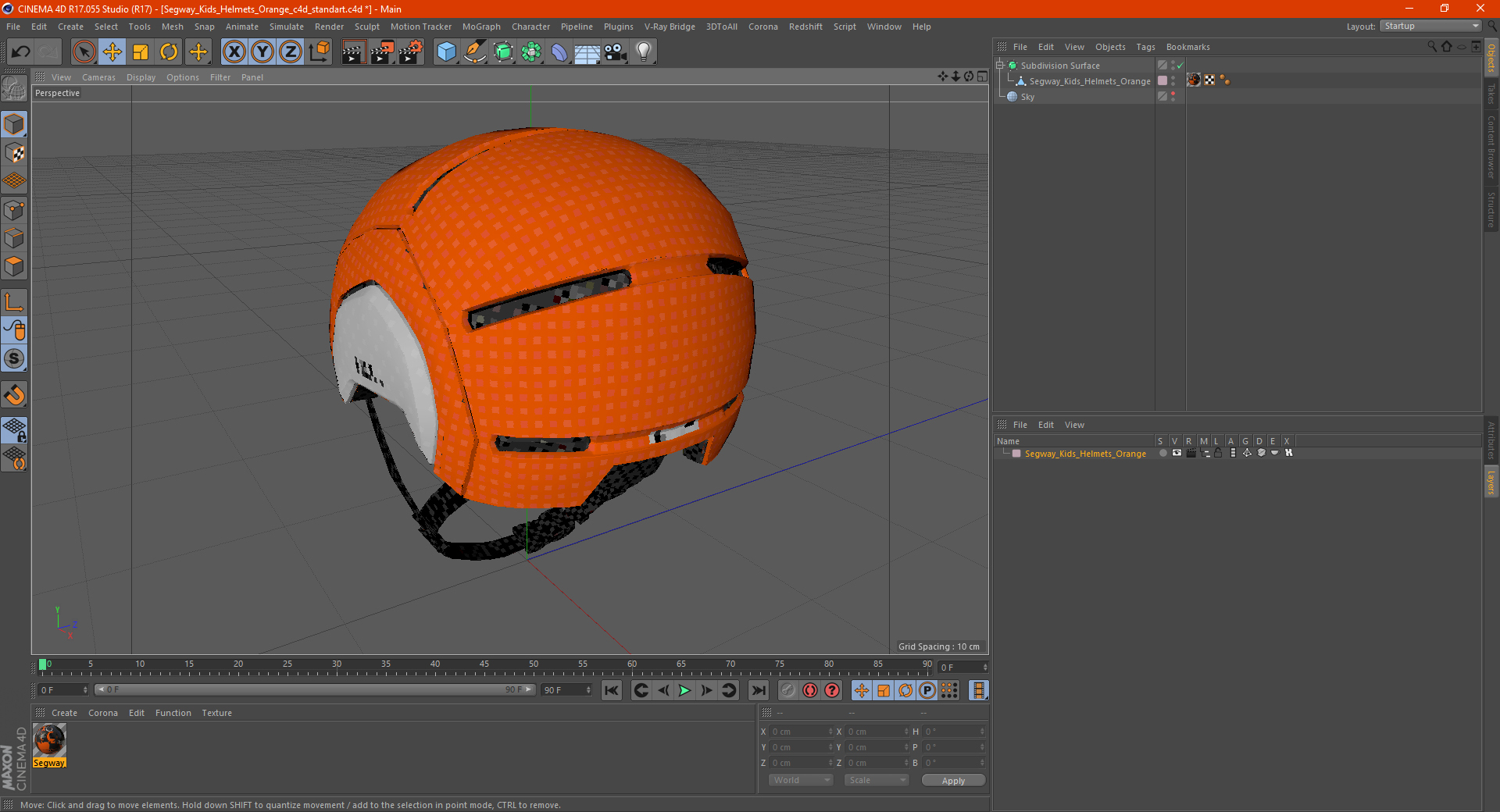 3D Segway Kids Helmets Orange