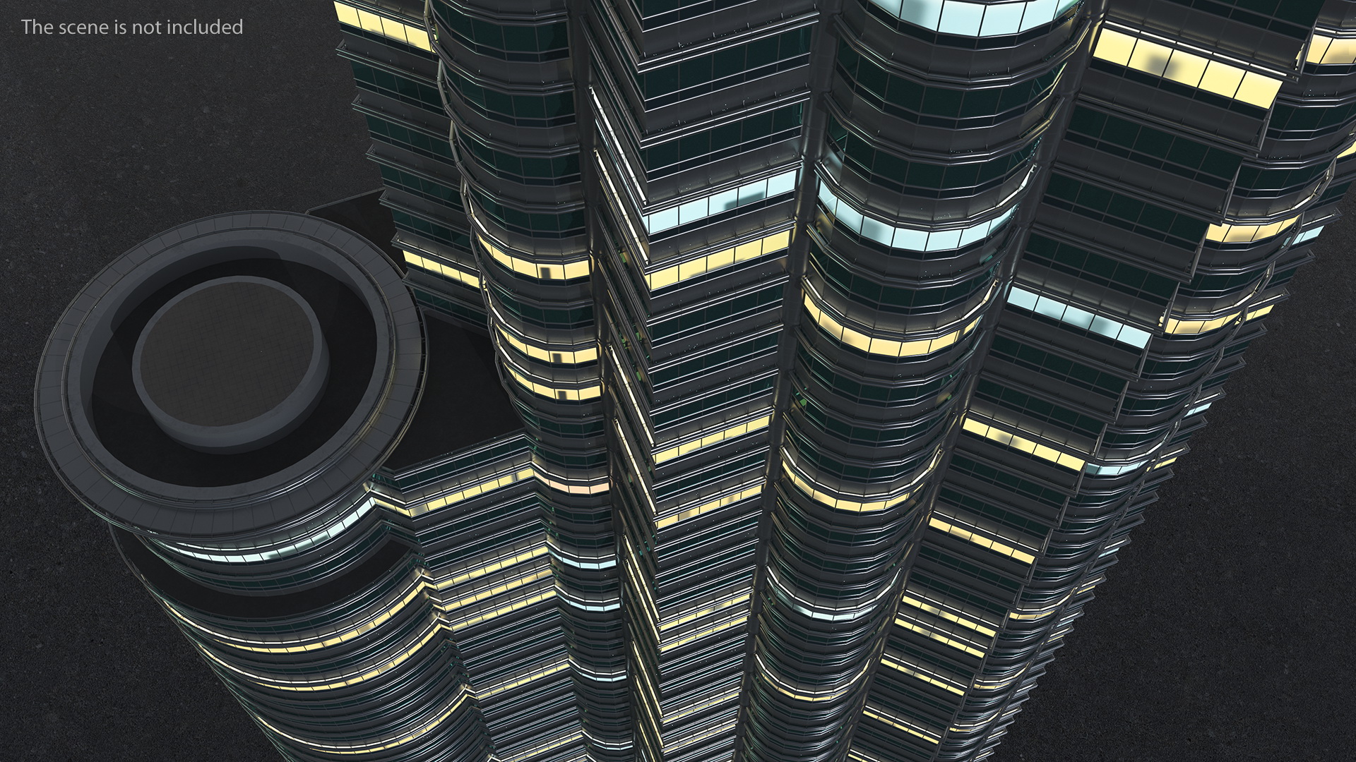 Skyscraper Tower Night Glow 3D