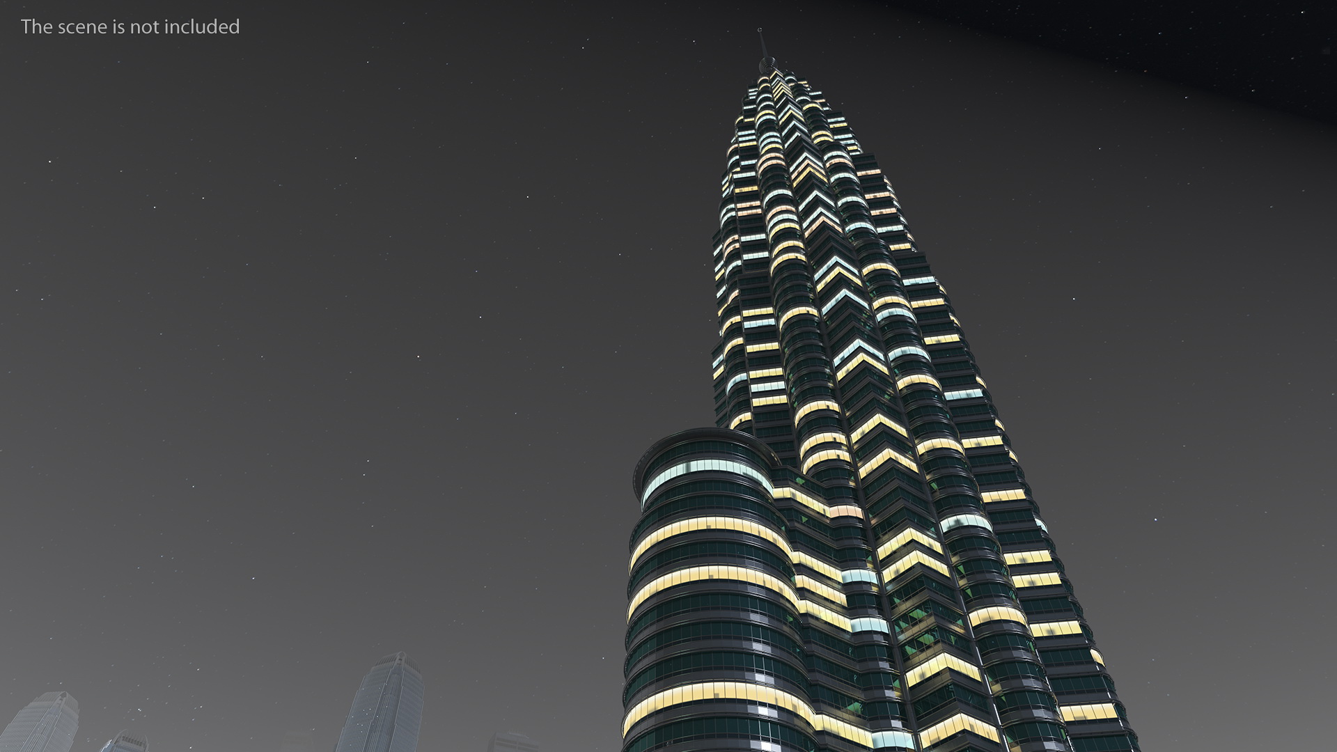 Skyscraper Tower Night Glow 3D