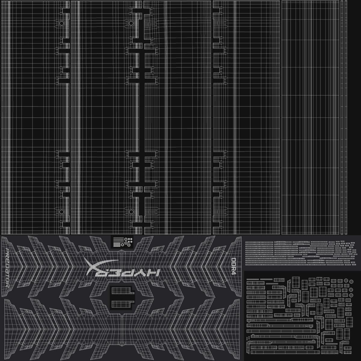 3D DDR4 Red Kingston HyperX Predator model