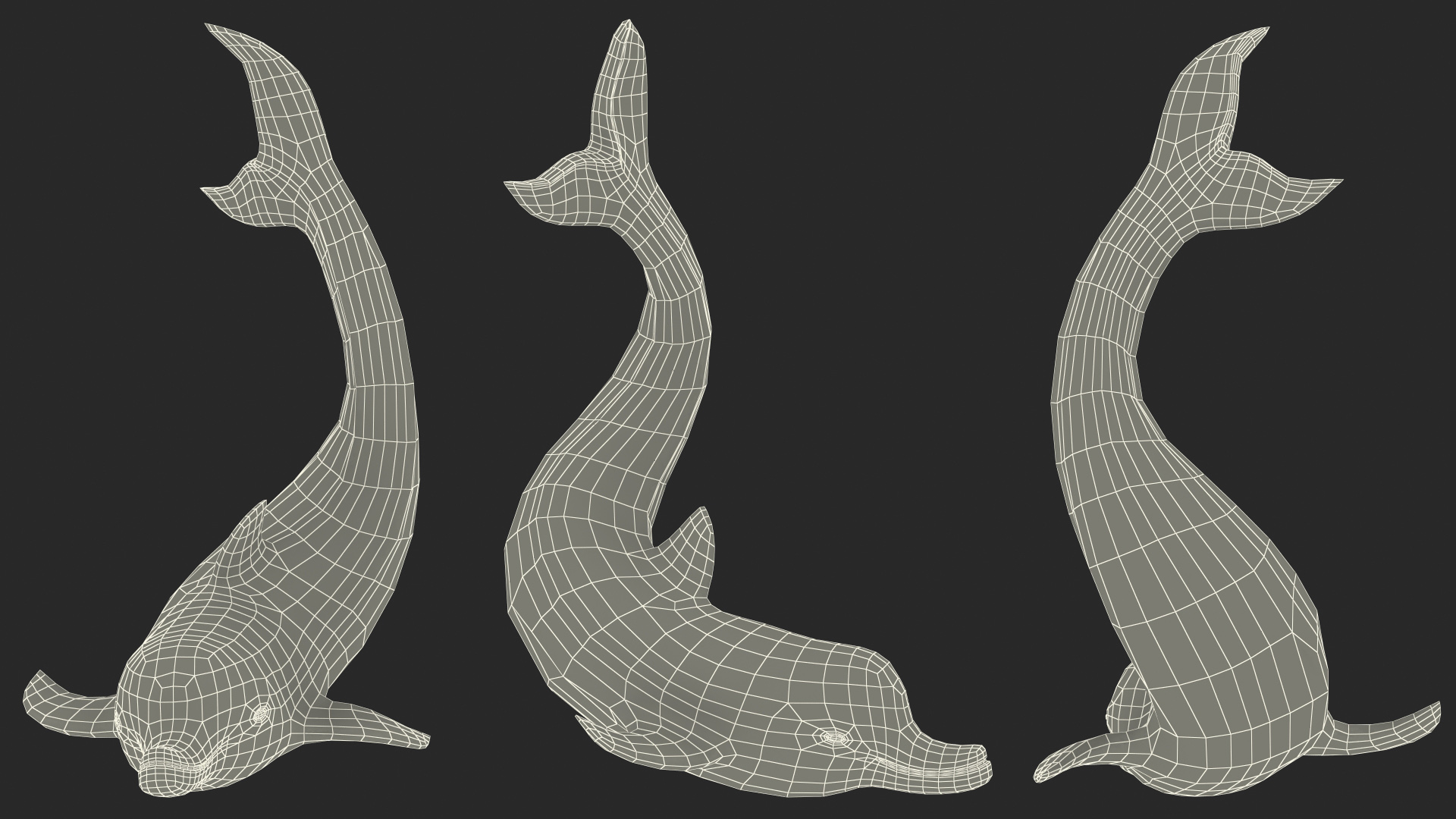 Marble Dolphin Sculpture 3D model