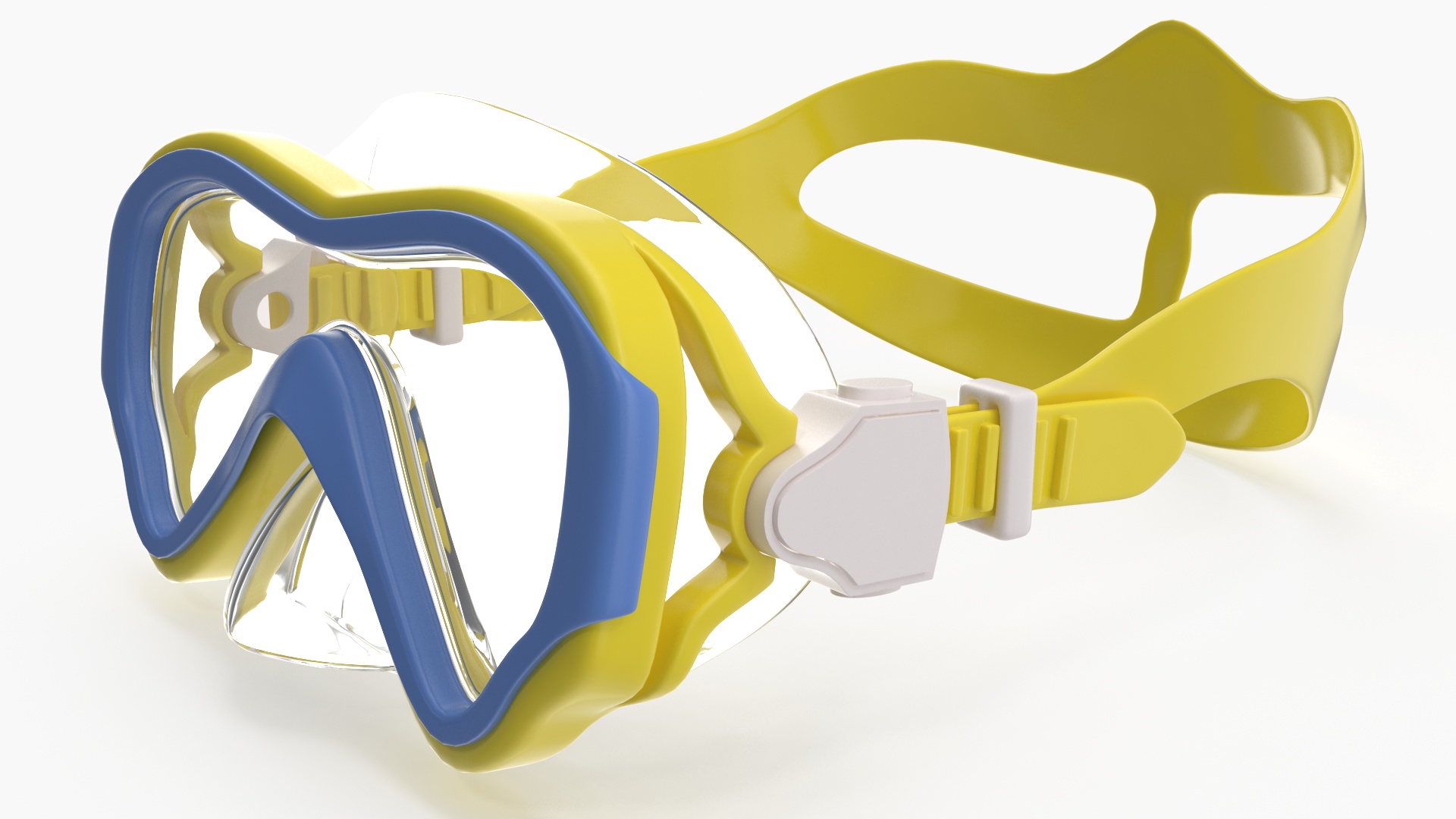 3D model Children Swimming Goggles Yellow on Mannequin