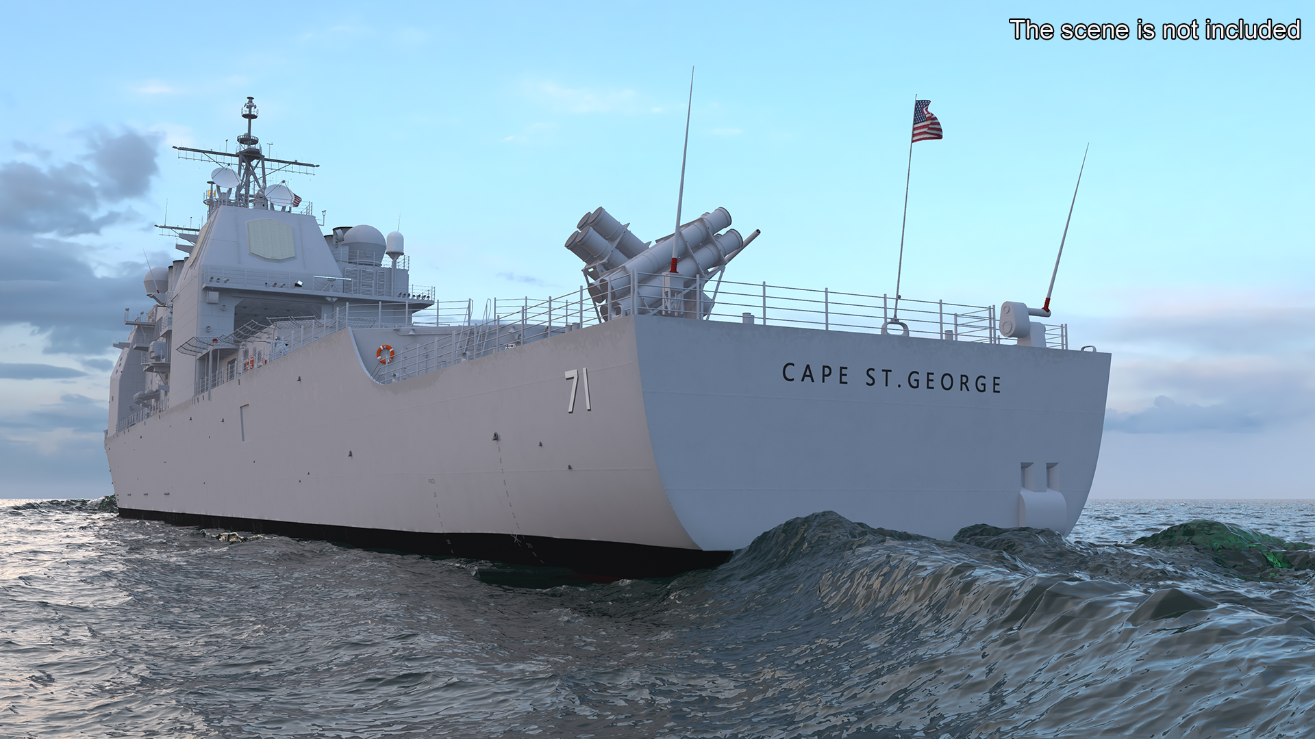 Military Ticonderoga Class Destroyer Ship CG-71 3D