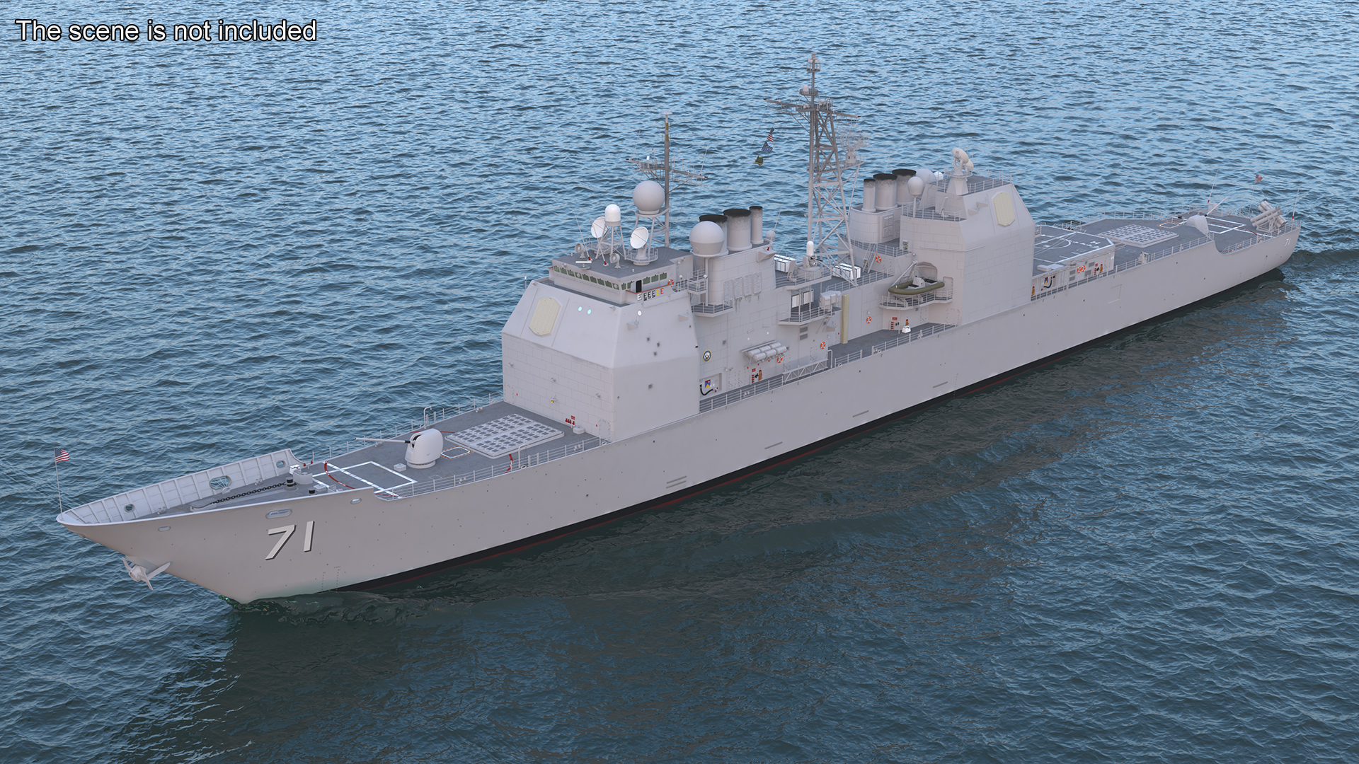 Military Ticonderoga Class Destroyer Ship CG-71 3D