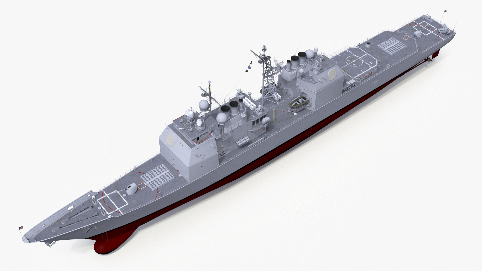 Military Ticonderoga Class Destroyer Ship CG-71 3D