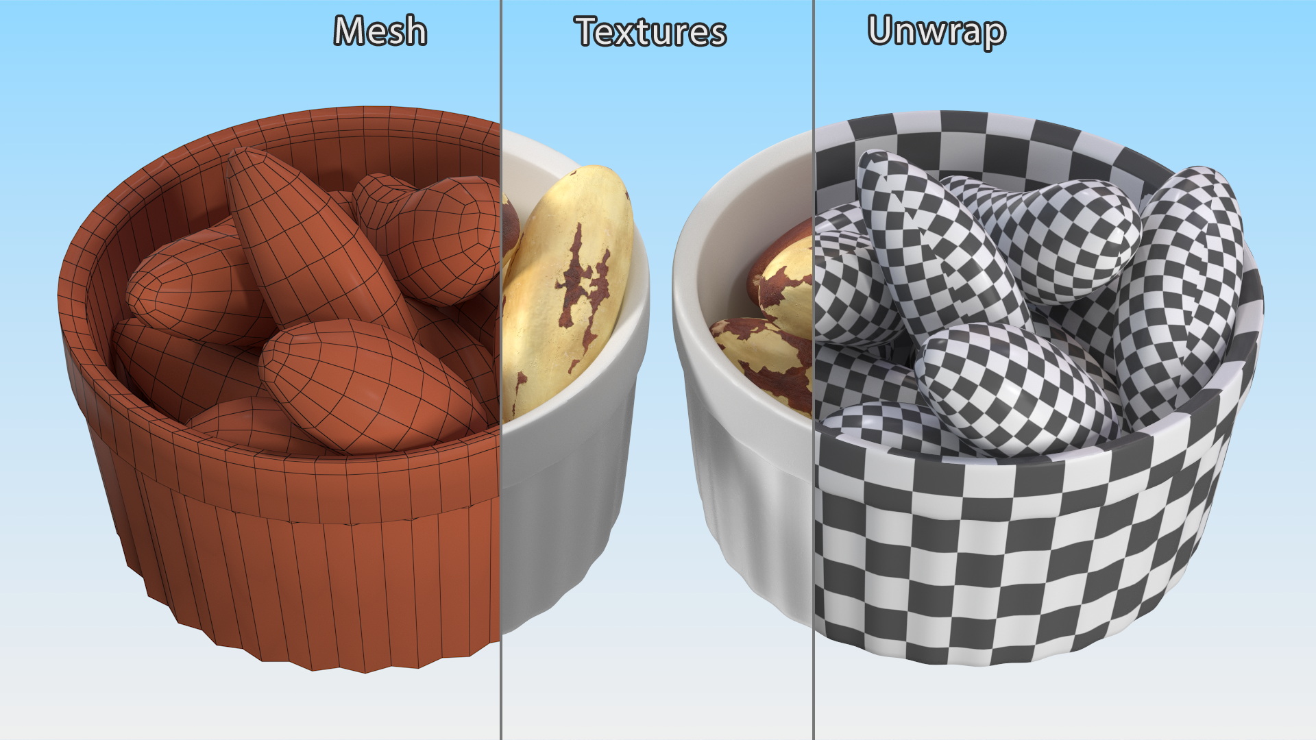 Bowl of Brazil Nuts 3D model