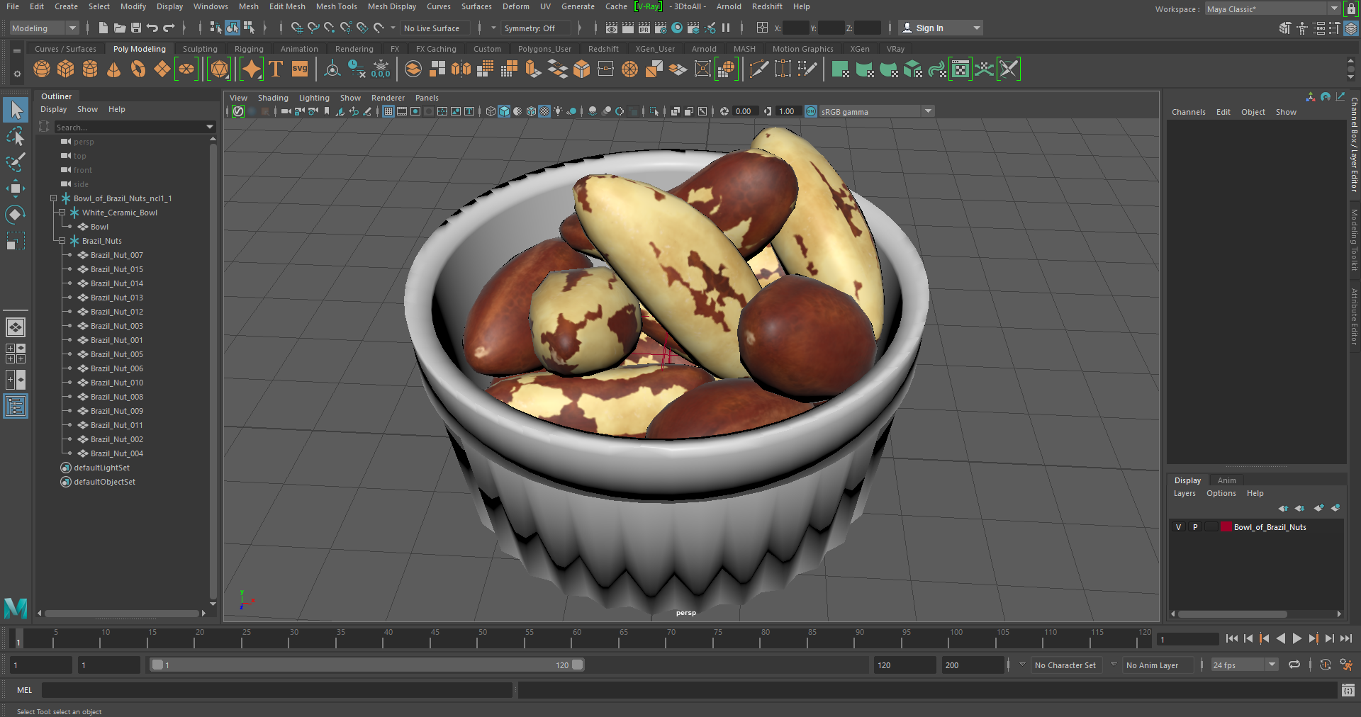 Bowl of Brazil Nuts 3D model