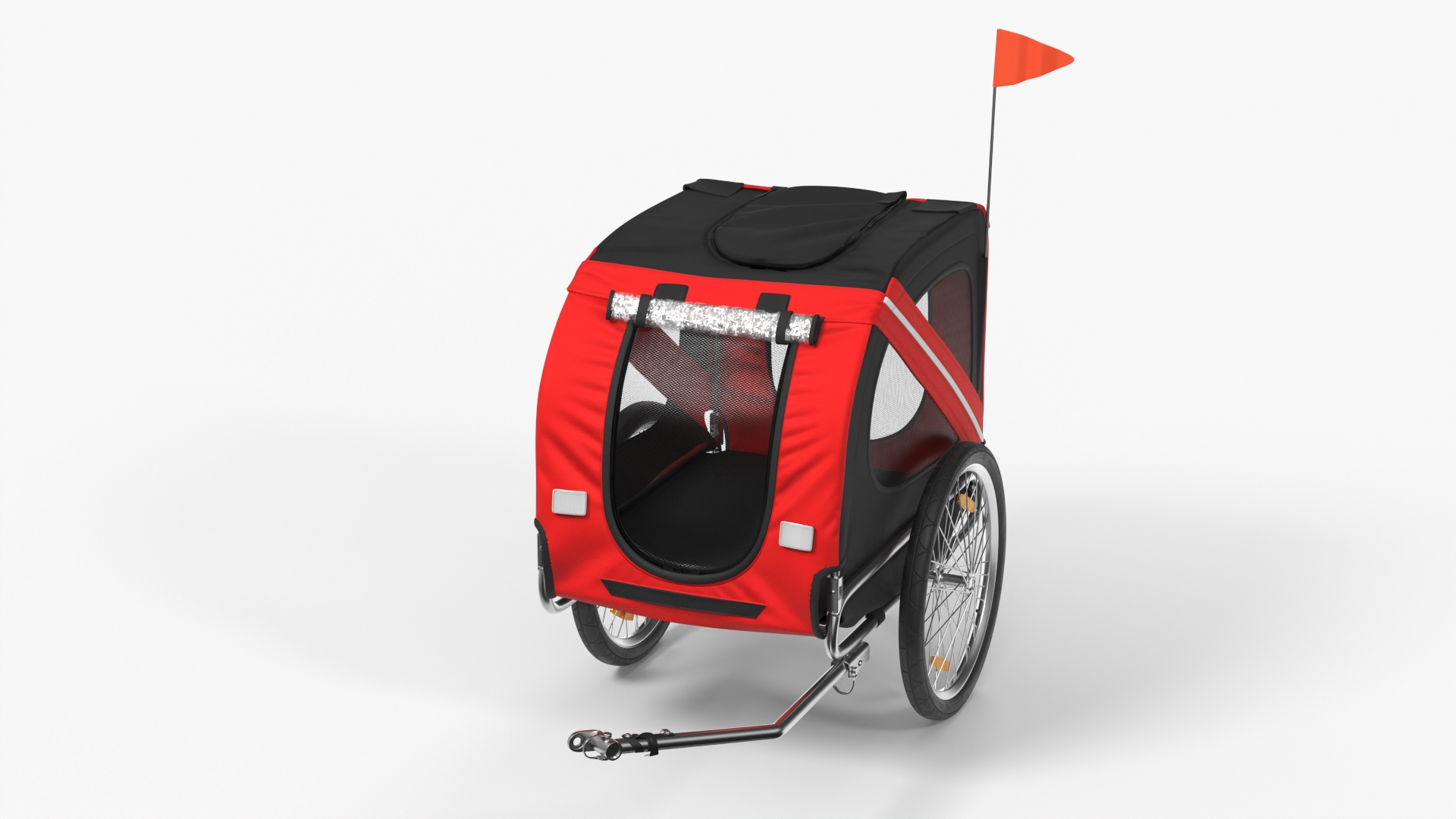 3D model Pet Bike Trailer Red