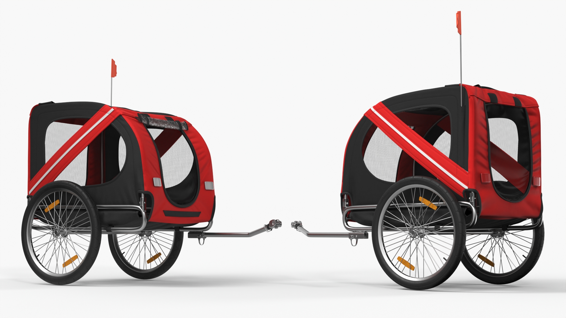 3D model Pet Bike Trailer Red