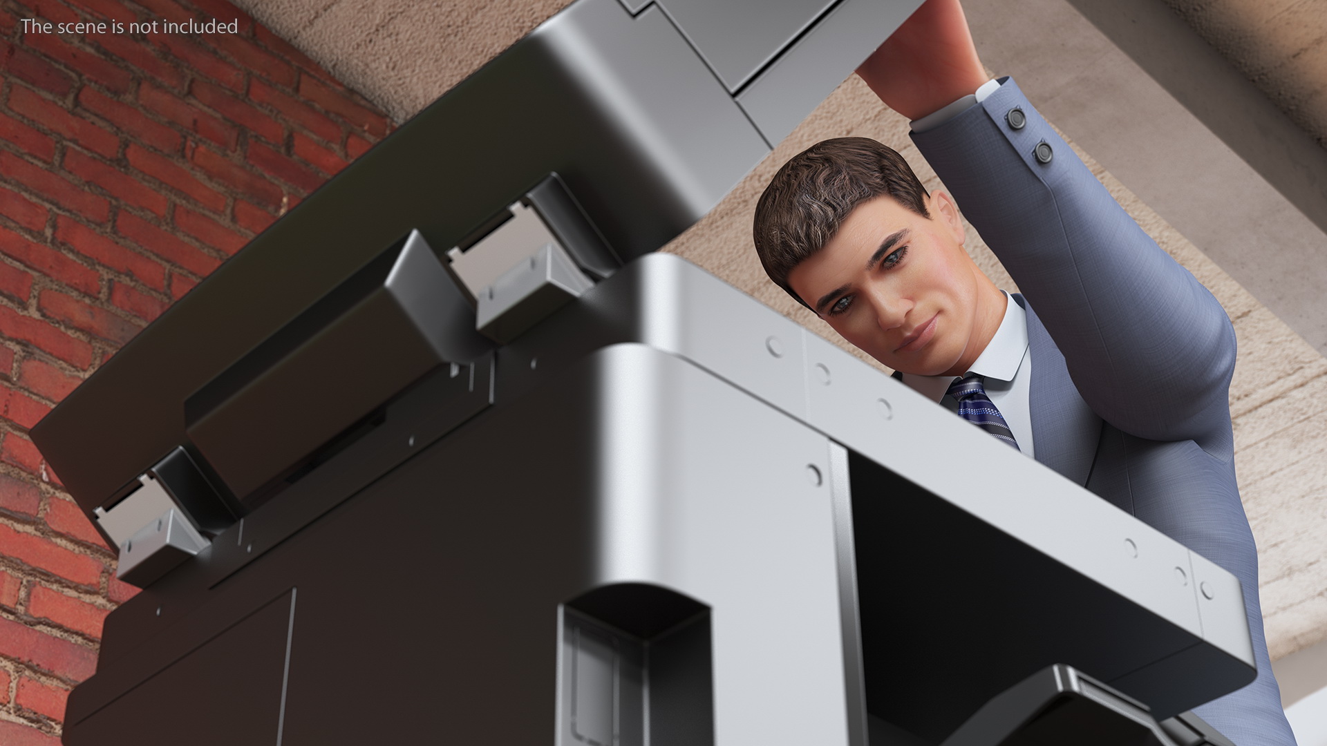 3D Multifunction Copier with Business Man model