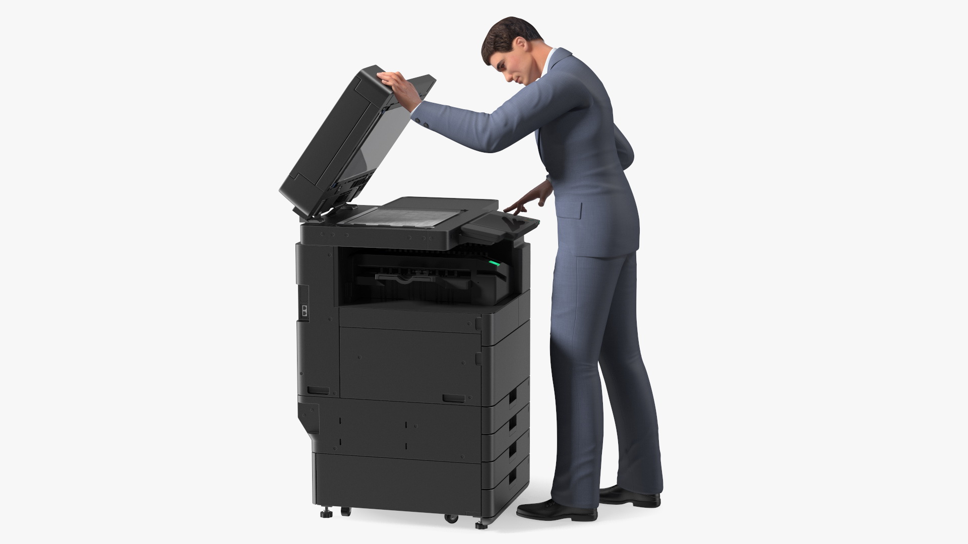 3D Multifunction Copier with Business Man model