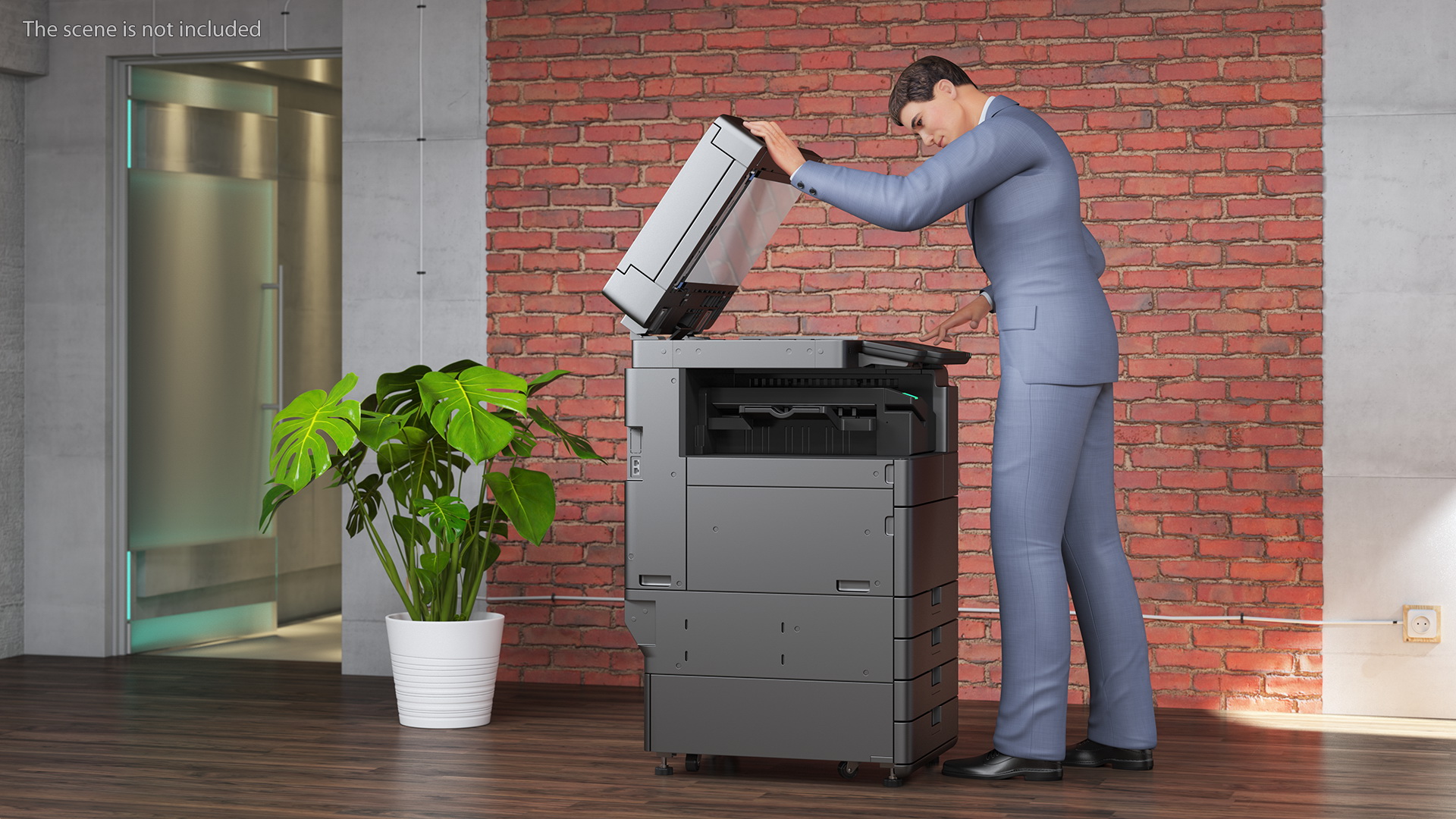 3D Multifunction Copier with Business Man model