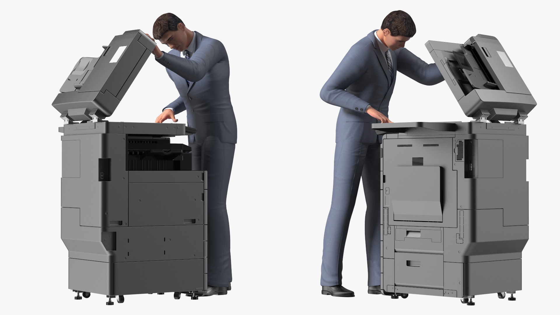 3D Multifunction Copier with Business Man model