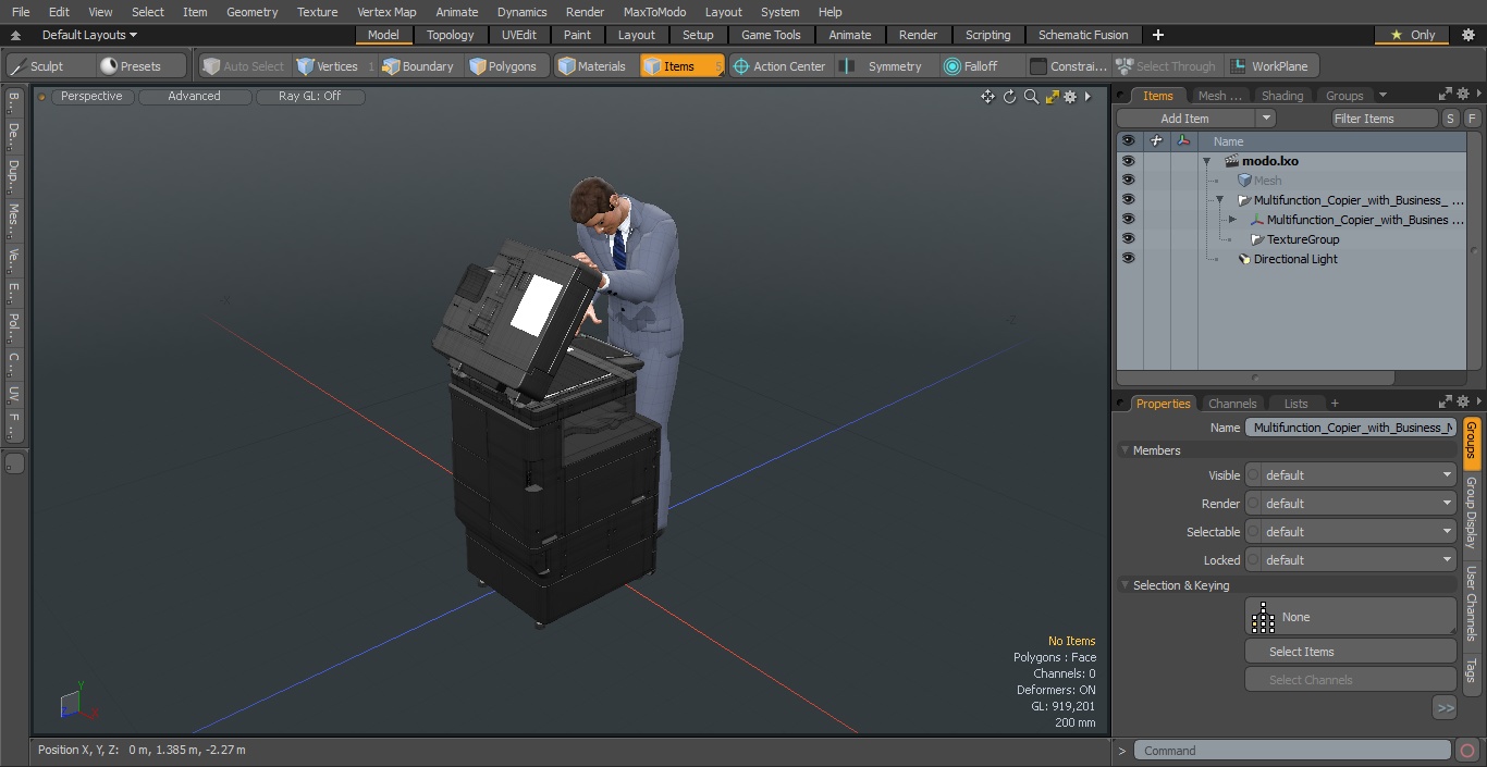 3D Multifunction Copier with Business Man model