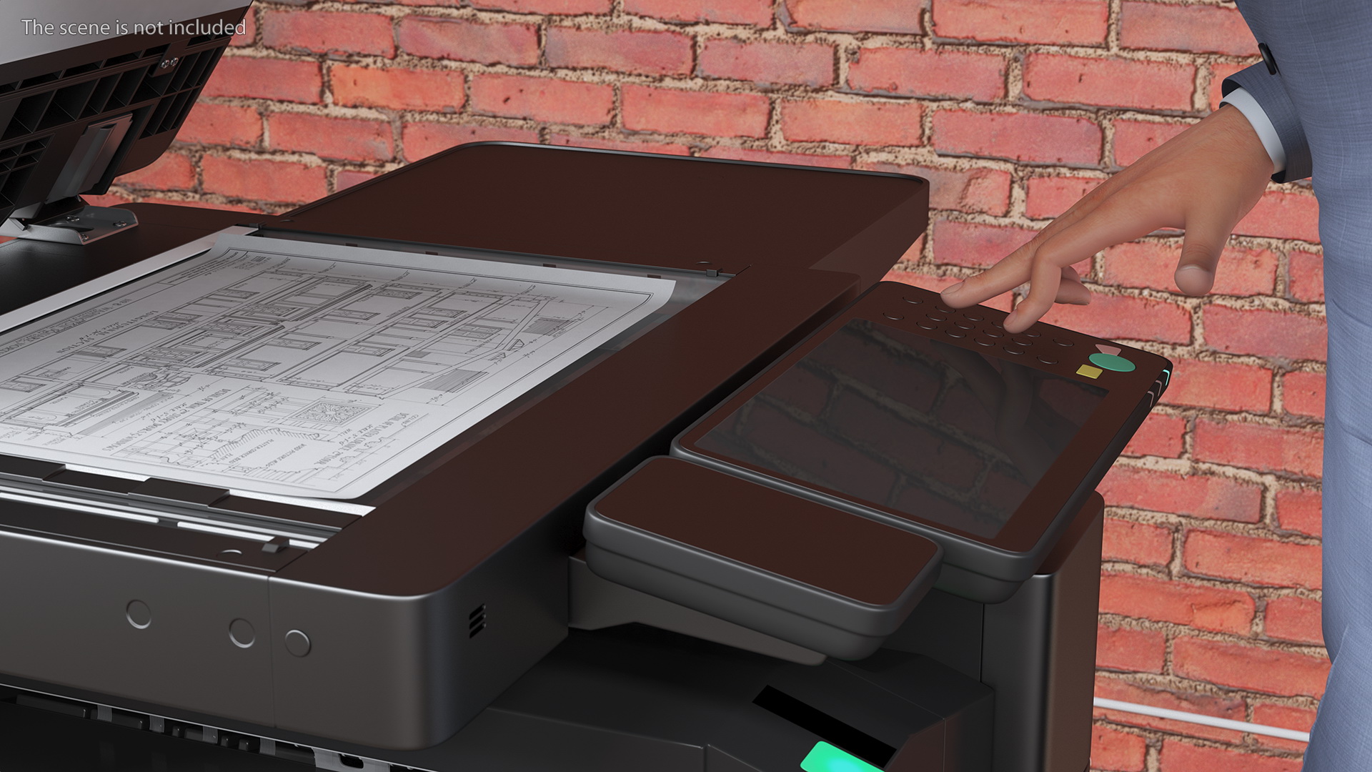 3D Multifunction Copier with Business Man model