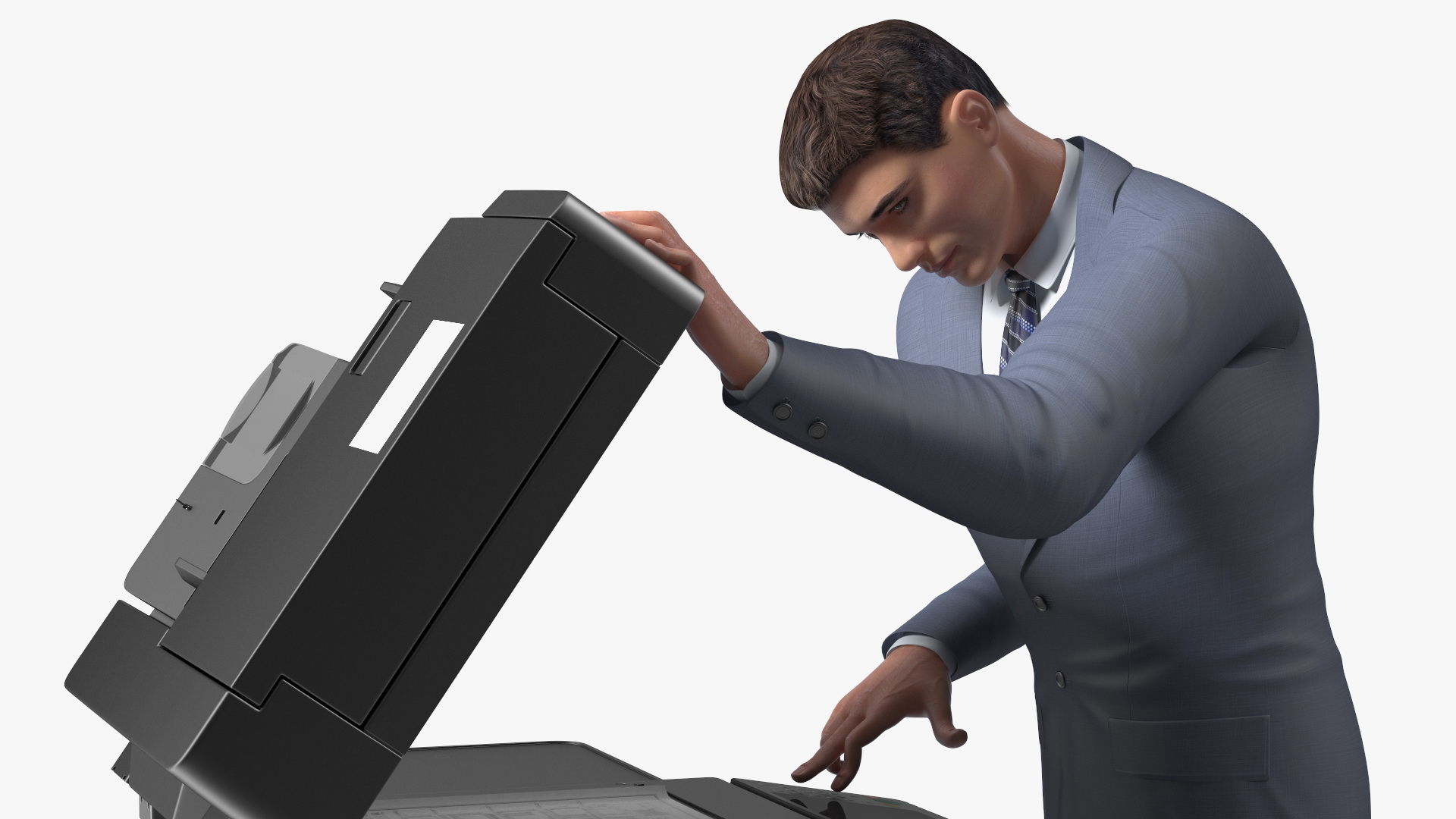 3D Multifunction Copier with Business Man model